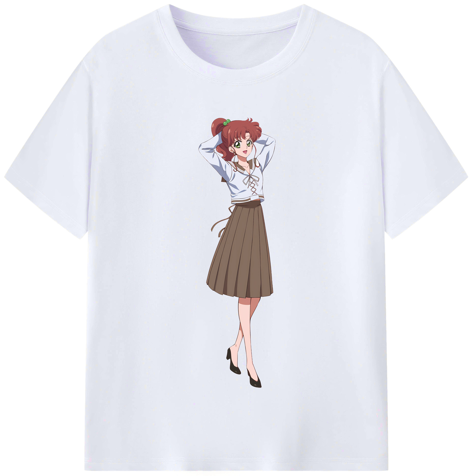 （画像用） 美少女戦士セーラームーン 木野 まこと きの まこと Sailor Moon Kino Makoto （セーラージュピター；Sailor Jupiter） レディースカジュアルプリントTシャツ（綿100％）
