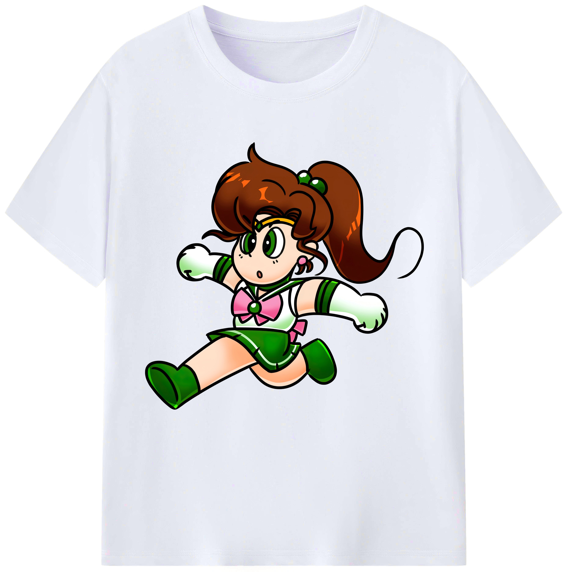（画像用） 美少女戦士セーラームーン 木野 まこと きの まこと Sailor Moon Kino Makoto （セーラージュピター；Sailor Jupiter） レディースカジュアルプリントTシャツ（綿100％）