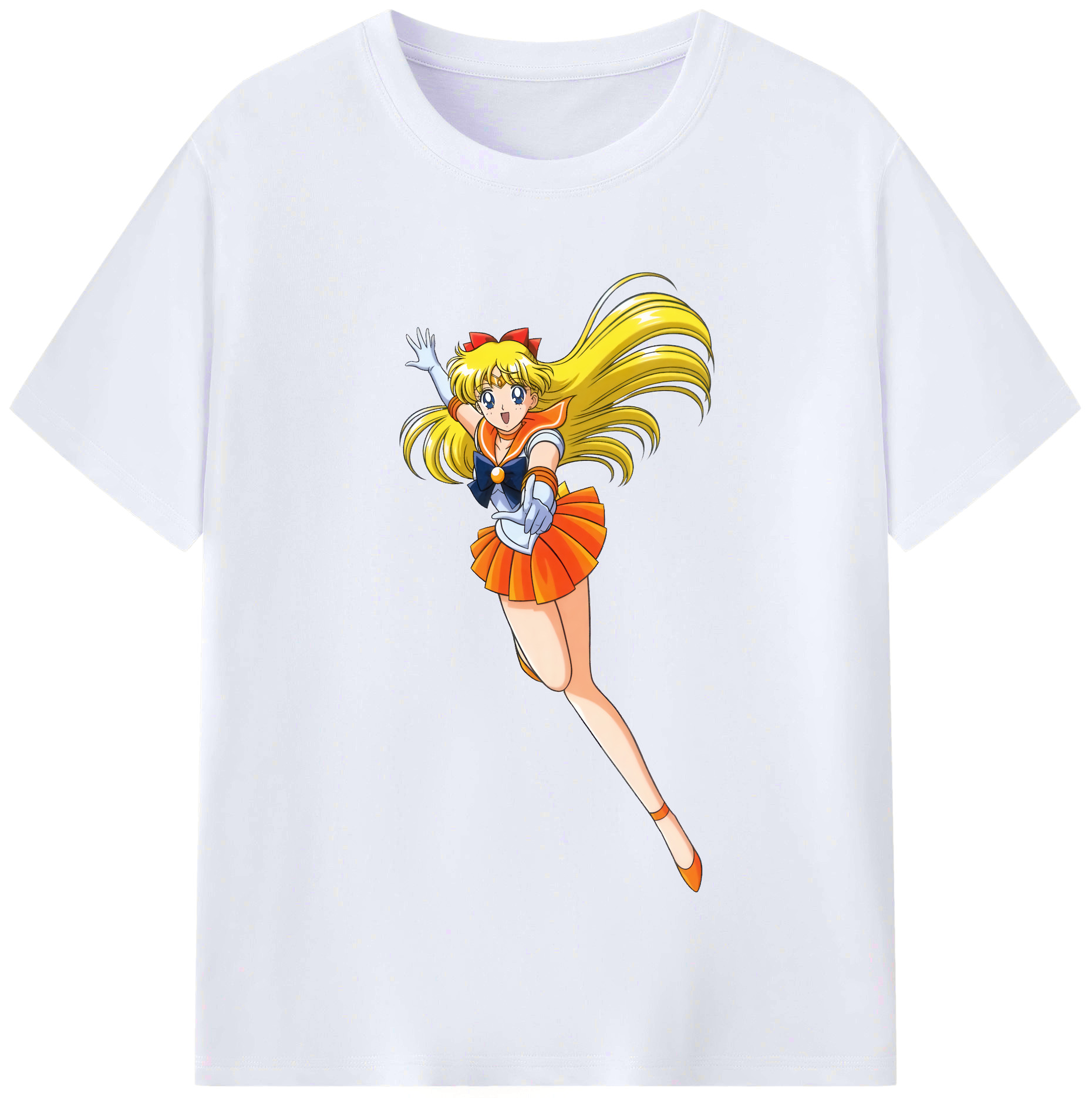 （画像用） 美少女戦士セーラームーン 愛野 美奈子 あいの みなこ Sailor Moon Aino Minako レディースカジュアルプリントTシャツ（綿100％）