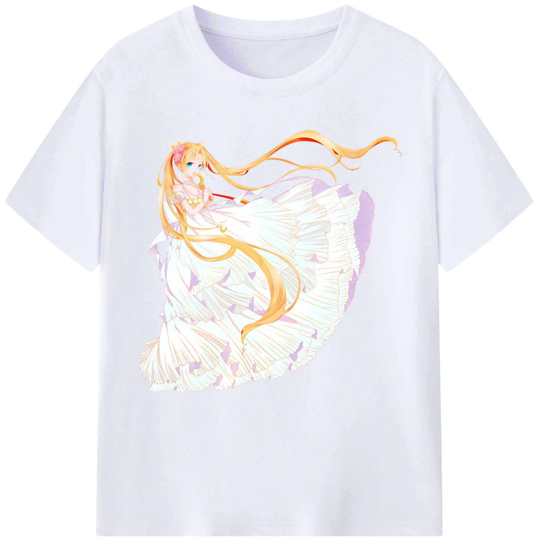 （画像用） 美少女戦士セーラームーン 愛野 美奈子 あいの みなこ Sailor Moon Aino Minako レディースカジュアルプリントTシャツ（綿100％）