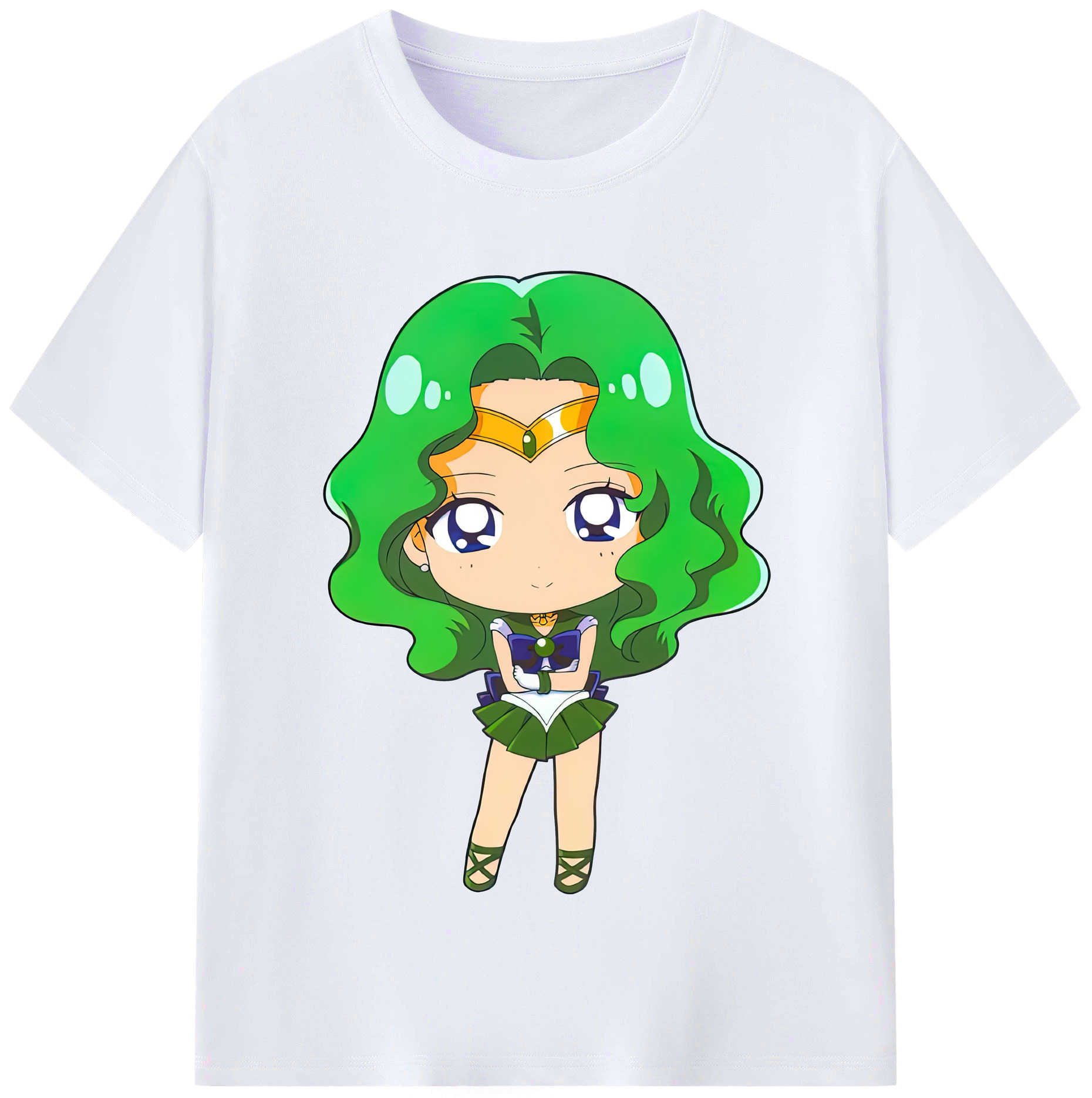 （画像用） 美少女戦士セーラームーン 海王 みちる（かいおう みちる） Sailor Moon Kaiou Michiru レディースカジュアルプリントTシャツ（綿100％）