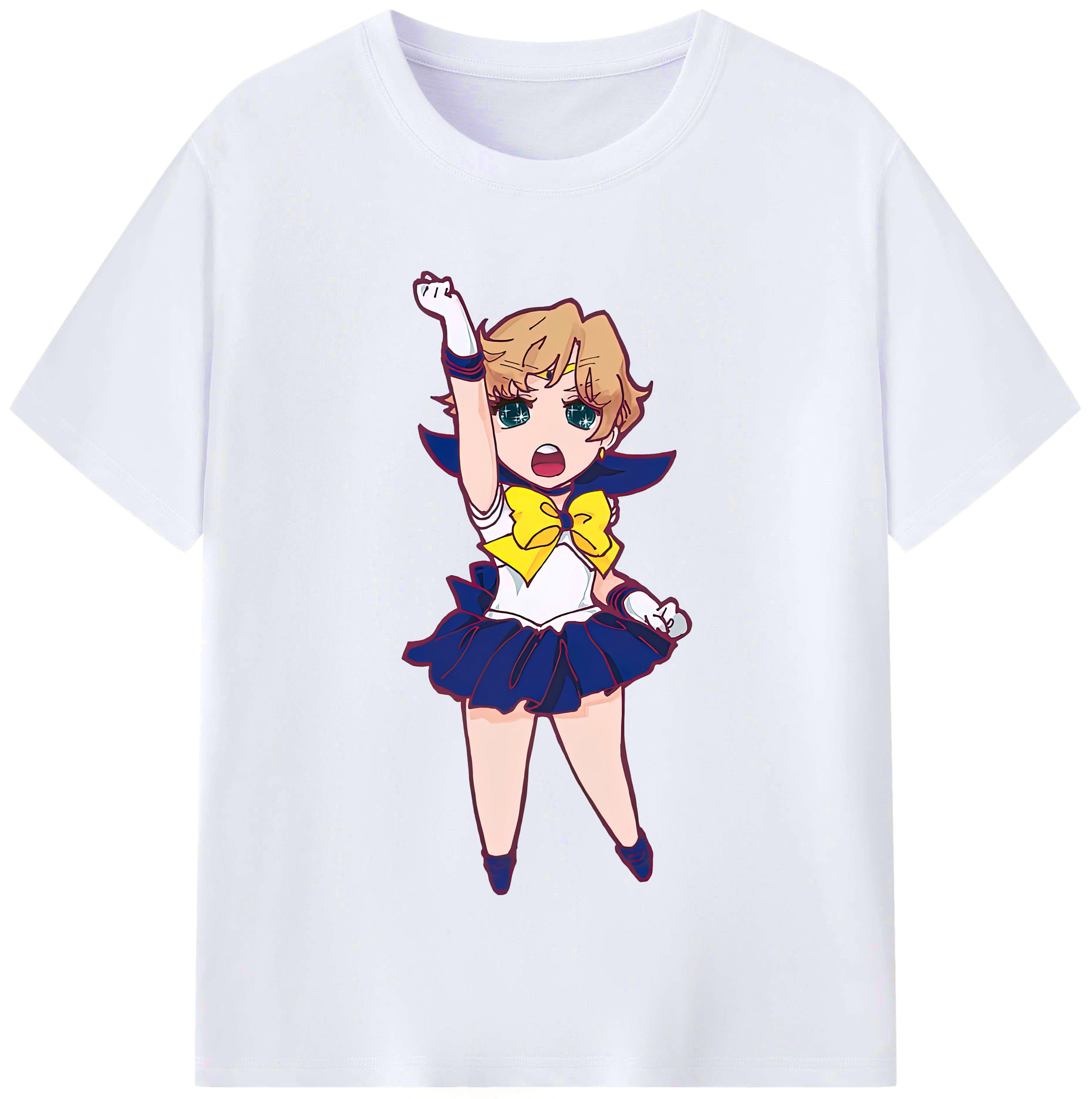 （画像用） 美少女戦士セーラームーン 天王はるか Sailor Moon Tenoh Haruka レディースカジュアルプリントTシャツ（綿100％）