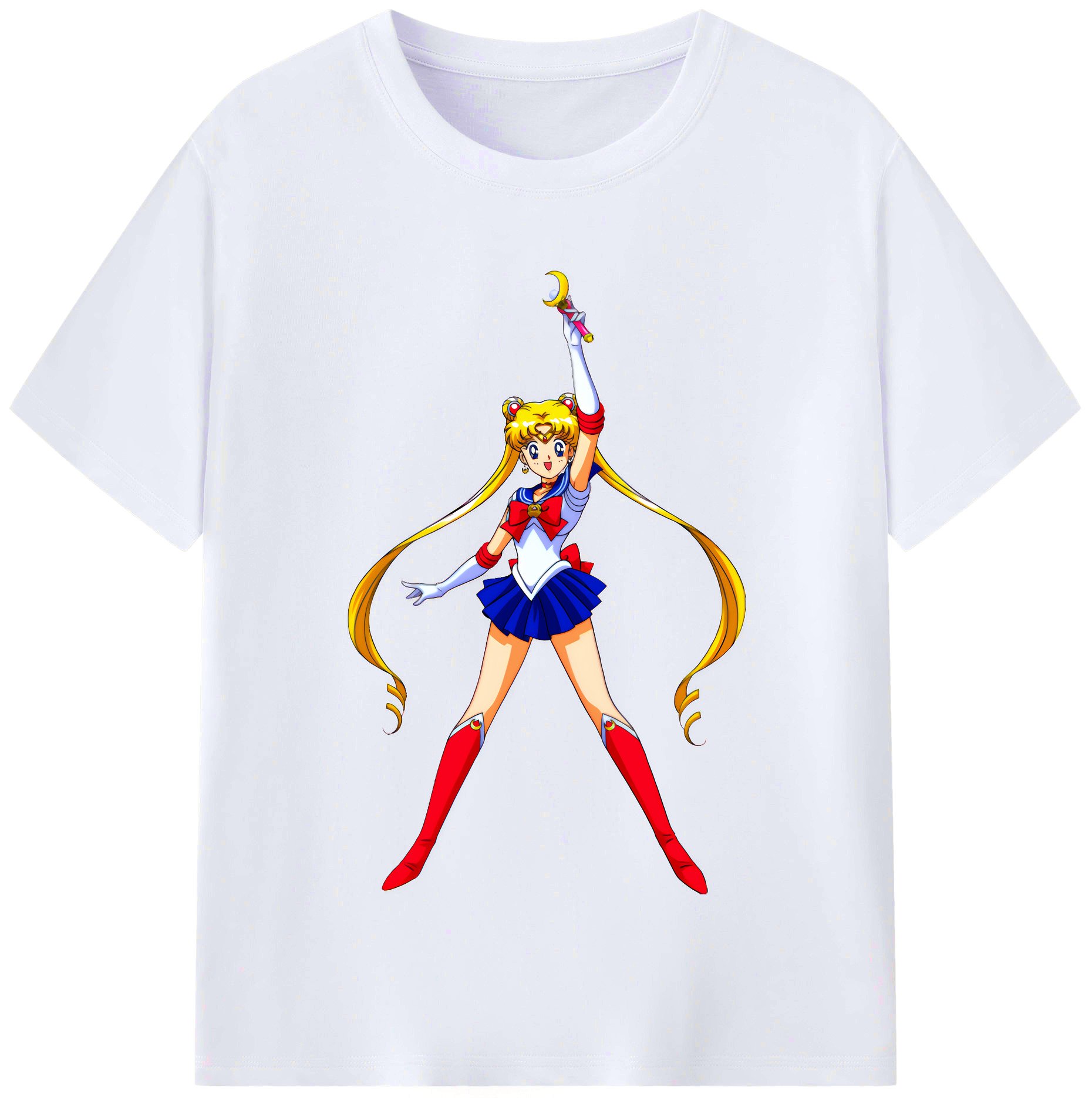 （画像用） 美少女戦士セーラームーン 月野 うさぎ つきの うさぎ Sailor Moon Tsukino Usagi レディースカジュアルプリントTシャツ（綿100％）
