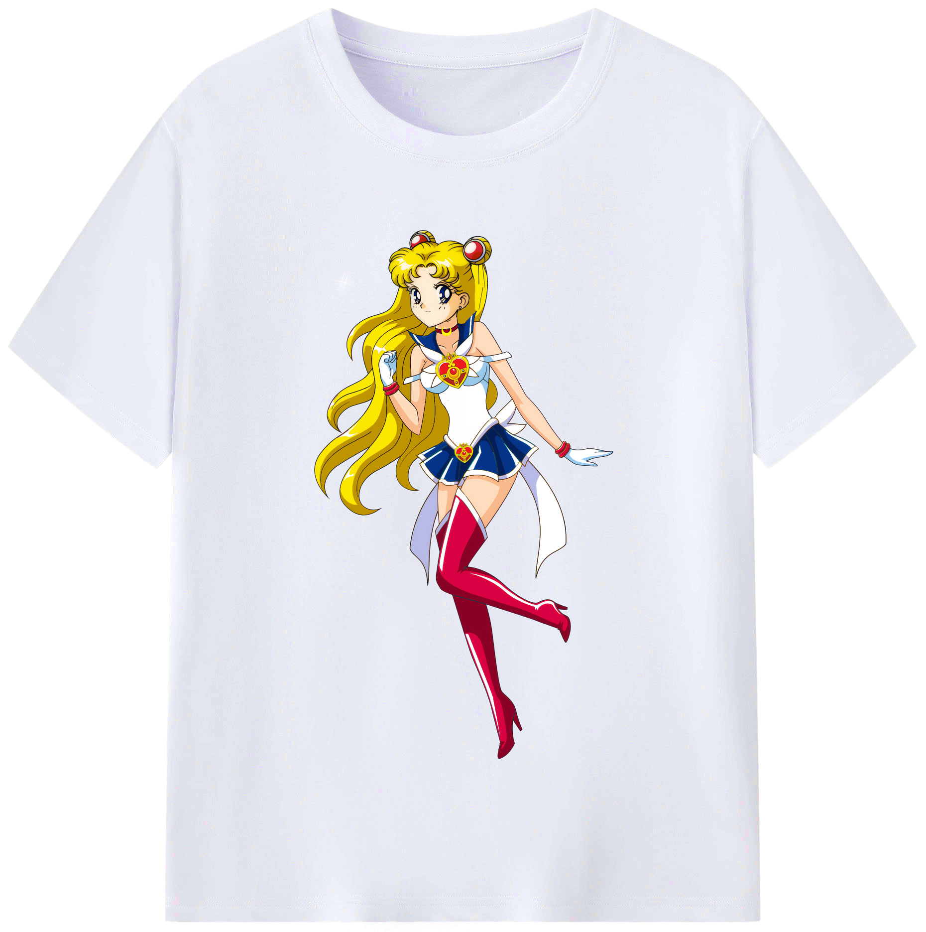 （画像用） 美少女戦士セーラームーン 月野 うさぎ つきの うさぎ Sailor Moon Tsukino Usagi レディースカジュアルプリントTシャツ（綿100％）