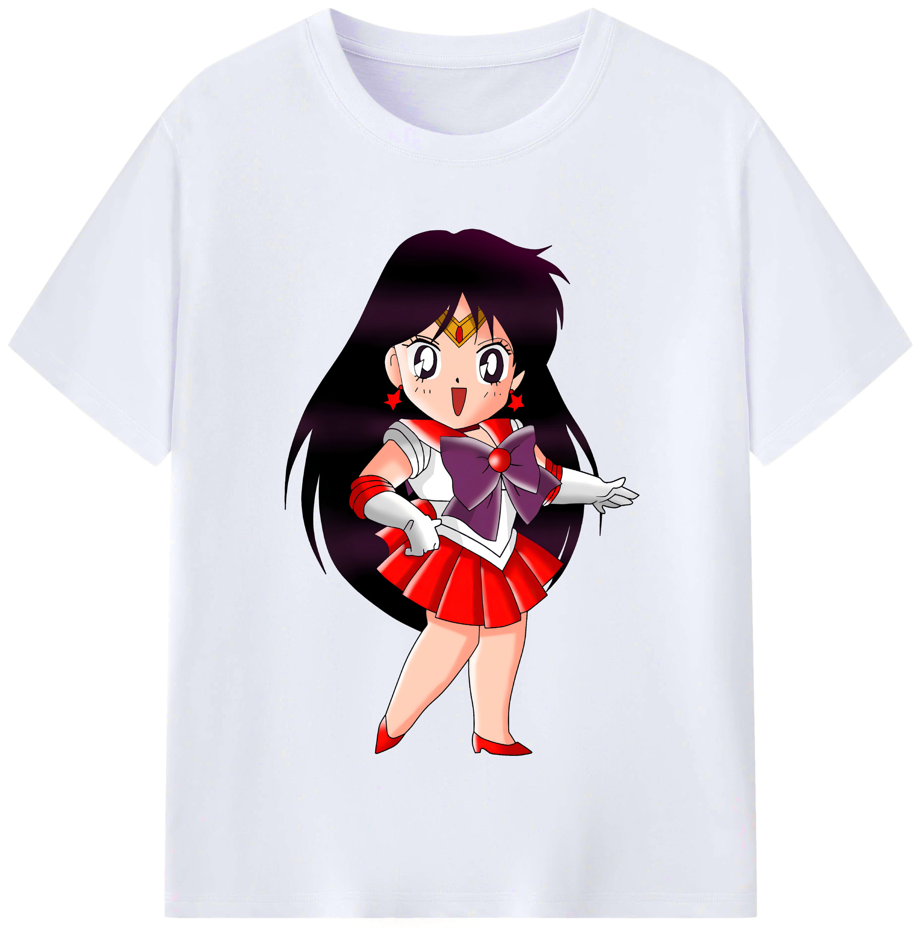（画像用） 美少女戦士セーラームーン 火野レイ ひの レイ Sailor Moon Hino Rei （セーラーマーズ,Sailor Mars） レディースカジュアルプリントTシャツ（綿100％）