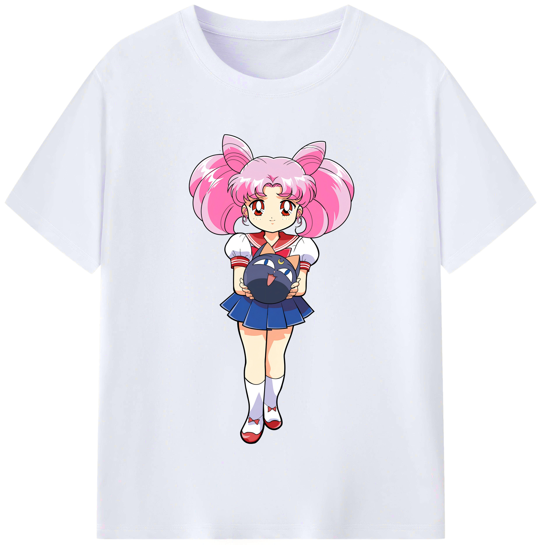 （画像用） 美少女戦士セーラームーン ちびうさ Sailor Moon Chibiusa Tsukino Usagi Small Lady Serenity レディースカジュアルプリントTシャツ（綿100％）