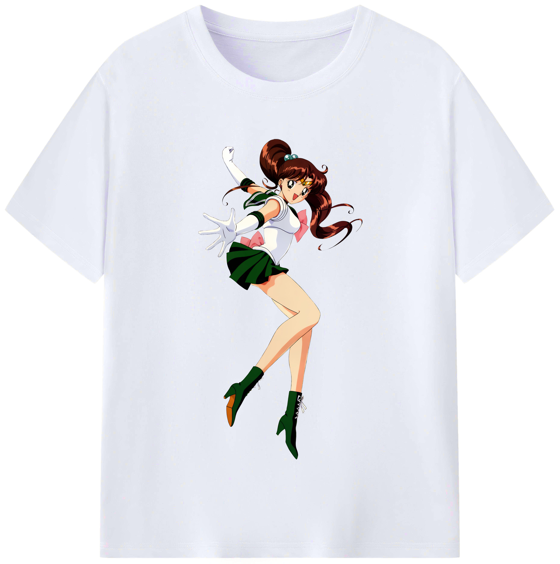（画像用） 美少女戦士セーラームーン 木野 まこと きの まこと Sailor Moon Kino Makoto （セーラージュピター；Sailor Jupiter） レディースカジュアルプリントTシャツ（綿100％）