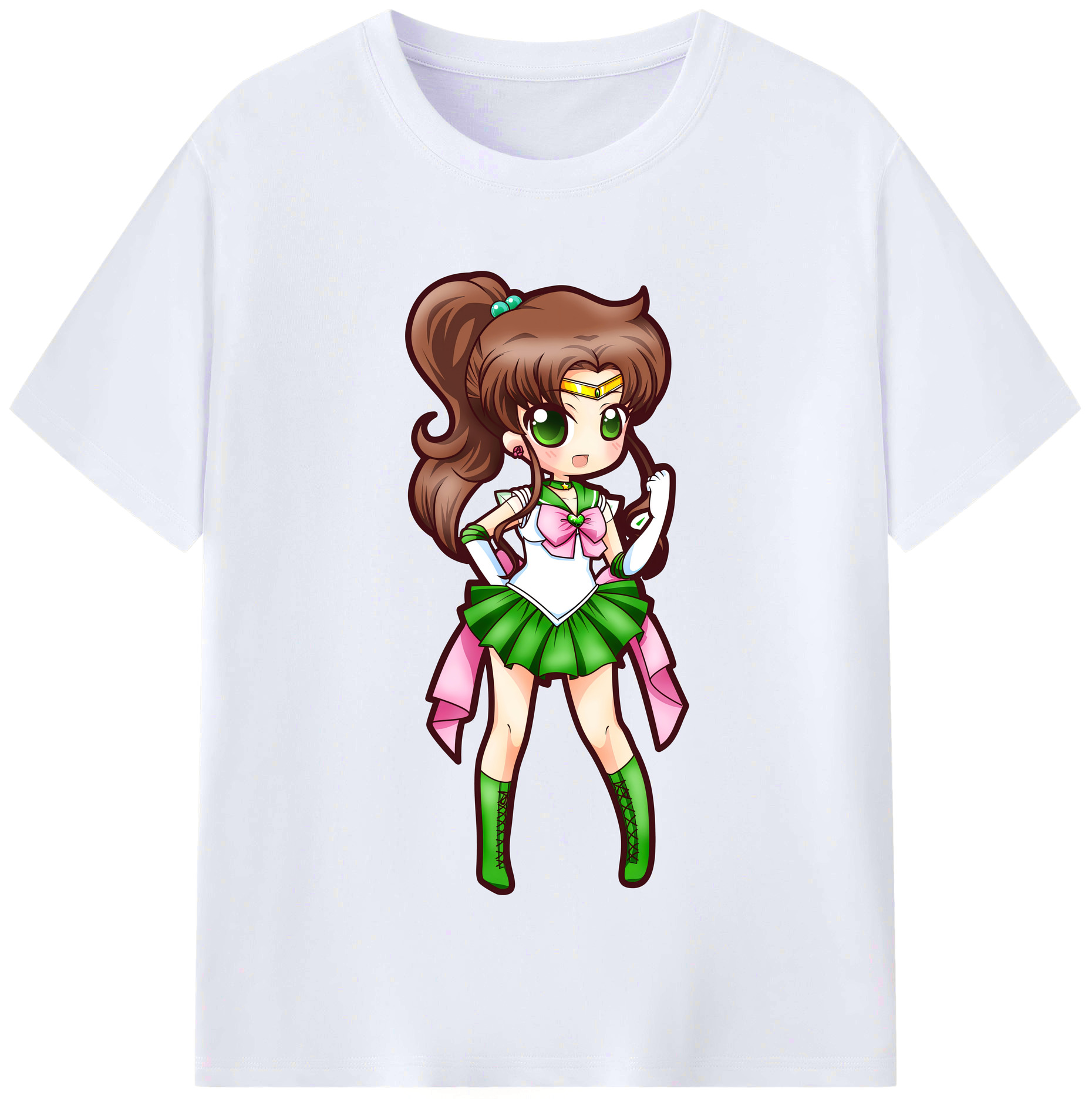 （画像用） 美少女戦士セーラームーン 木野 まこと きの まこと Sailor Moon Kino Makoto （セーラージュピター；Sailor Jupiter） レディースカジュアルプリントTシャツ（綿100％）