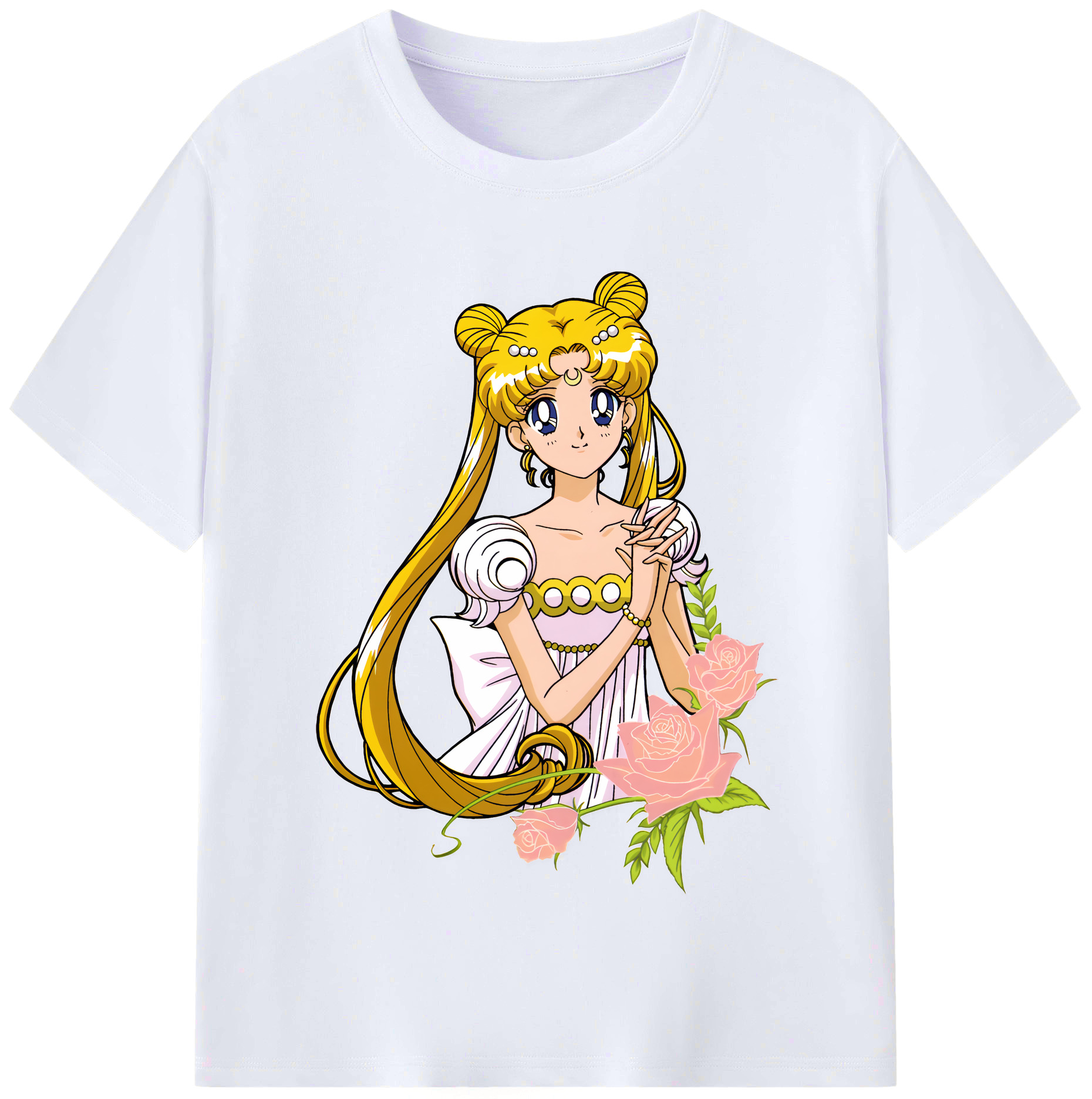 （画像用） 美少女戦士セーラームーン 愛野 美奈子 あいの みなこ Sailor Moon Aino Minako レディースカジュアルプリントTシャツ（綿100％）