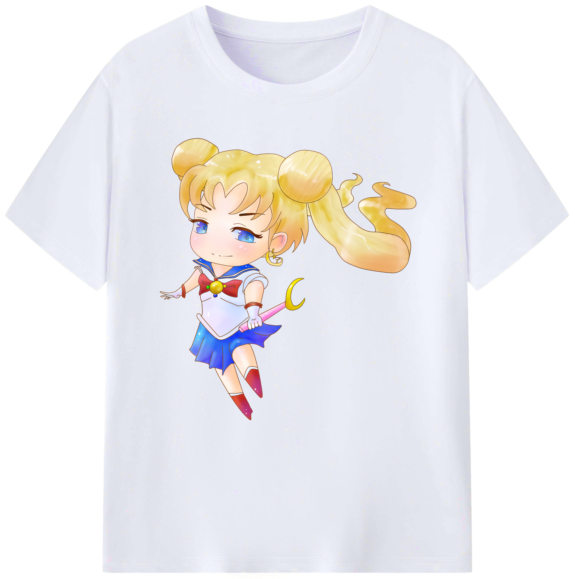 （画像用） 美少女戦士セーラームーン 愛野 美奈子 あいの みなこ Sailor Moon Aino Minako レディースカジュアルプリントTシャツ（綿100％）