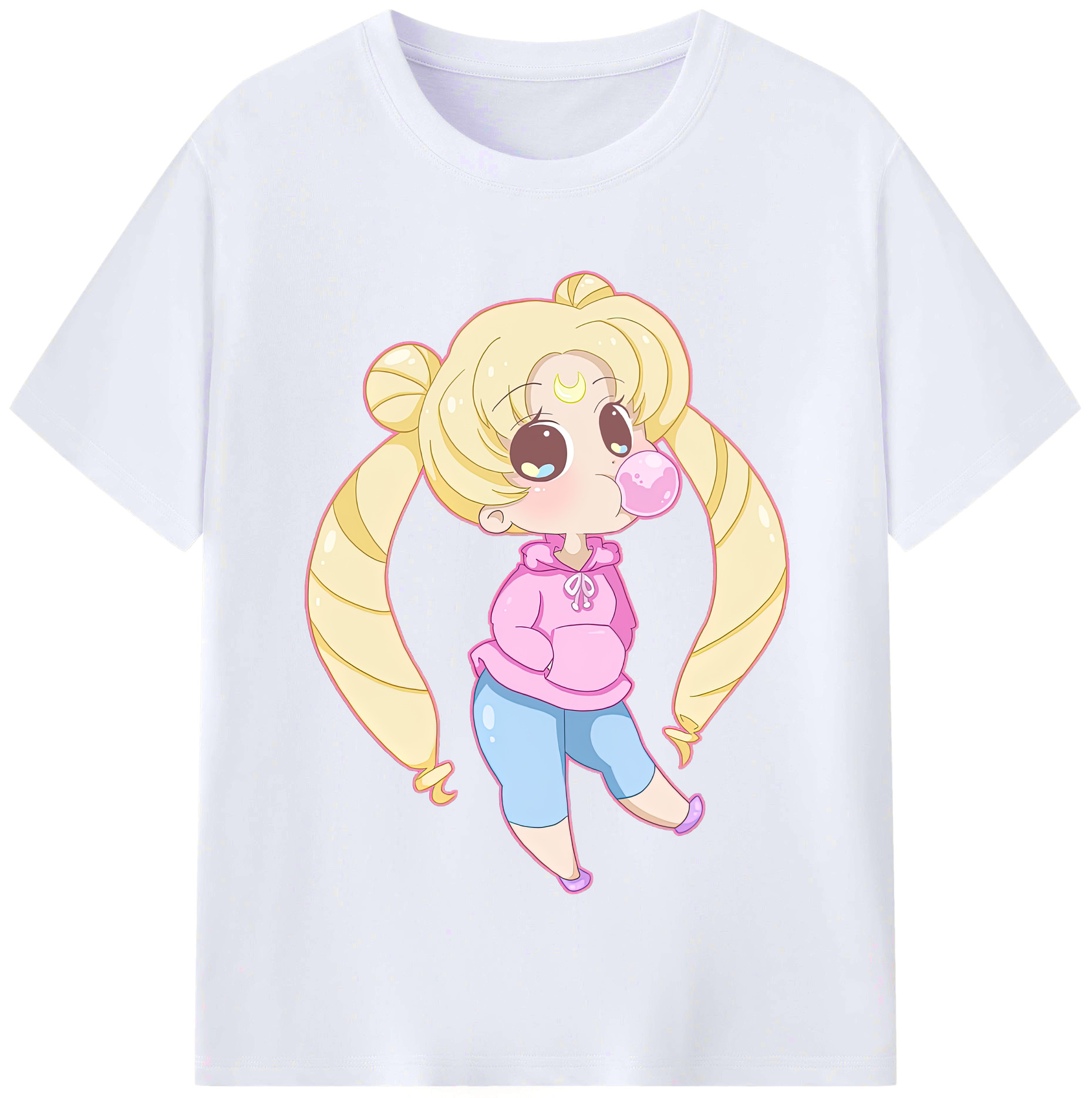 （画像用） 美少女戦士セーラームーン 愛野 美奈子 あいの みなこ Sailor Moon Aino Minako レディースカジュアルプリントTシャツ（綿100％）