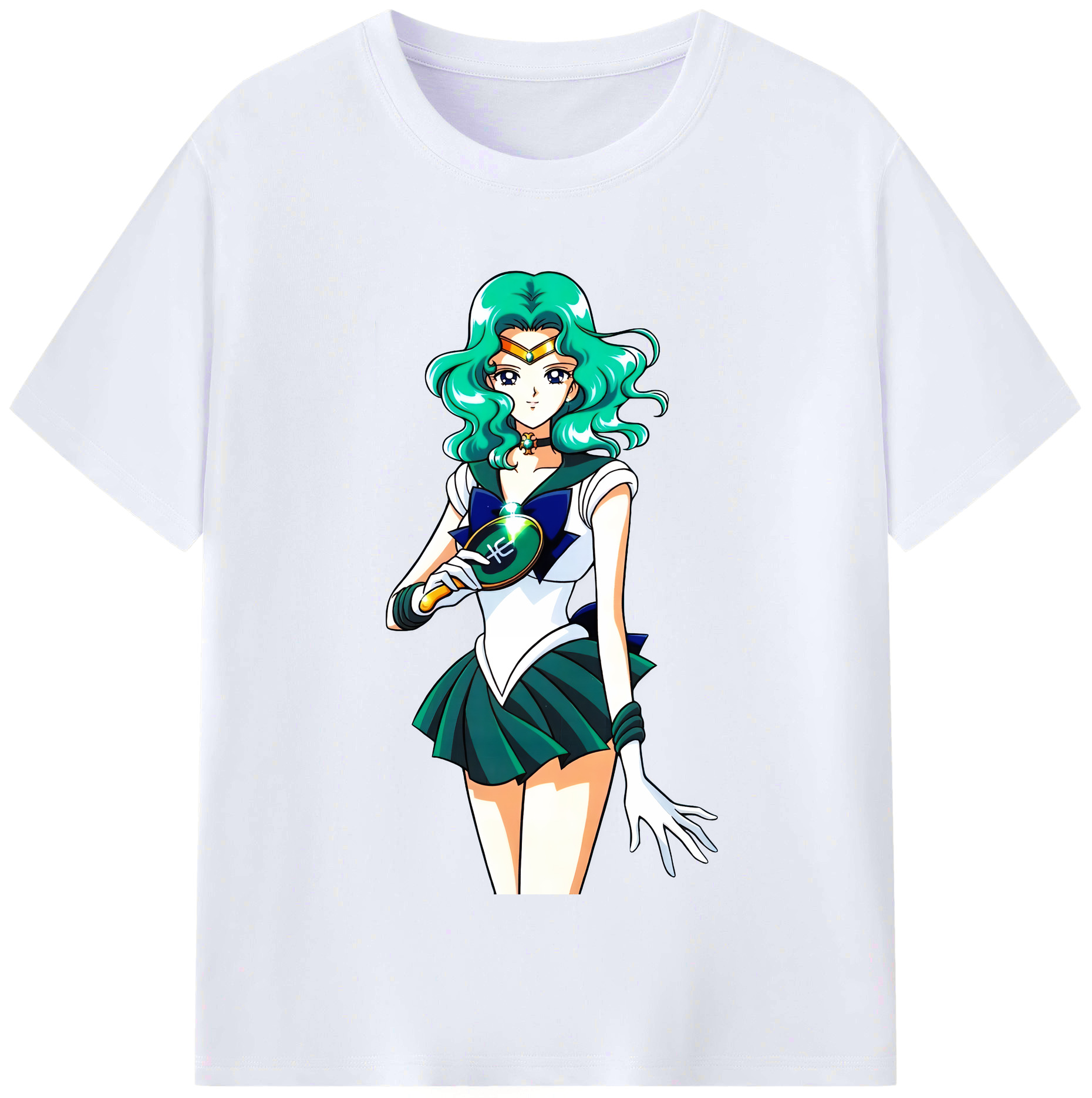 （画像用） 美少女戦士セーラームーン 海王 みちる（かいおう みちる） Sailor Moon Kaiou Michiru レディースカジュアルプリントTシャツ（綿100％）