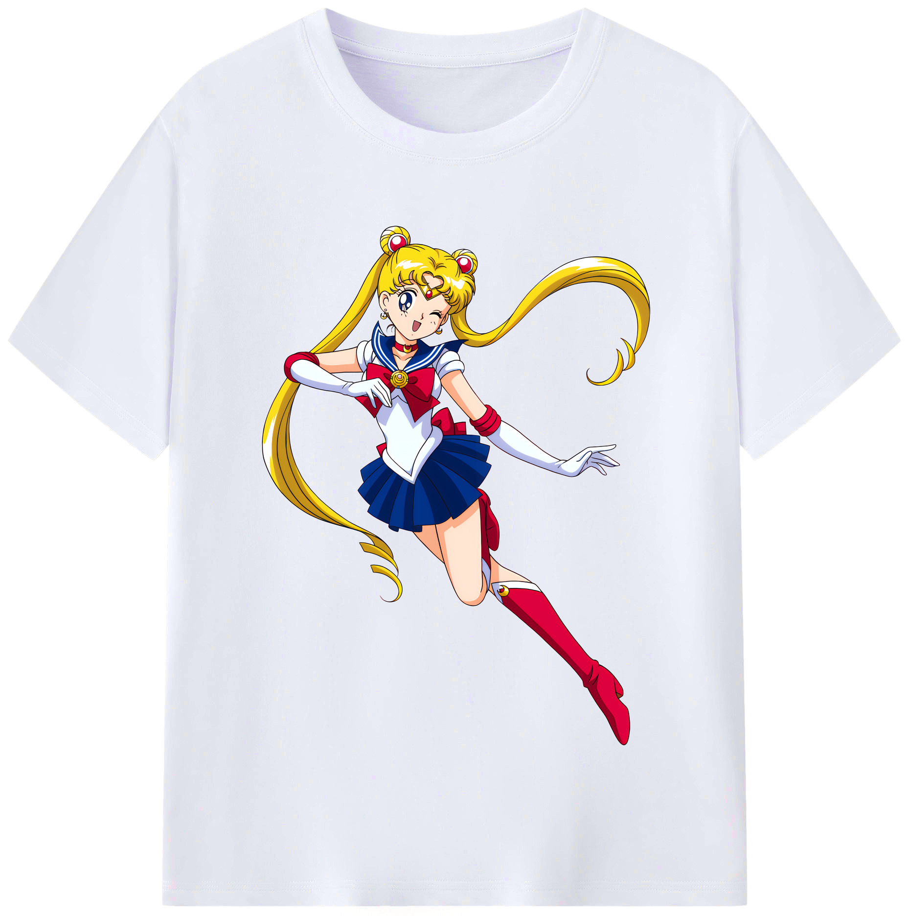 （画像用） 美少女戦士セーラームーン 月野 うさぎ つきの うさぎ Sailor Moon Tsukino Usagi レディースカジュアルプリントTシャツ（綿100％）