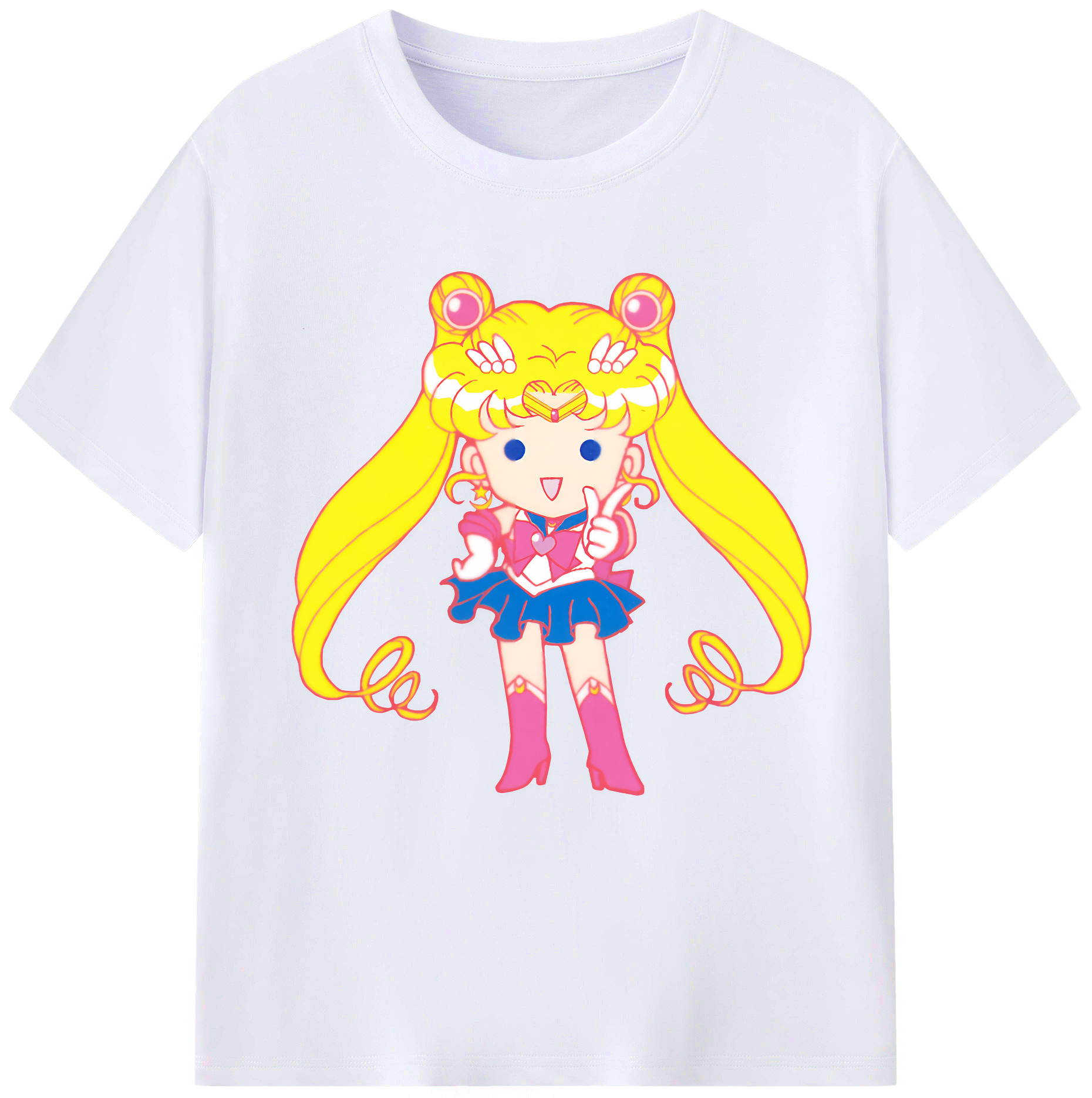 （画像用） 美少女戦士セーラームーン 月野 うさぎ つきの うさぎ Sailor Moon Tsukino Usagi レディースカジュアルプリントTシャツ（綿100％）