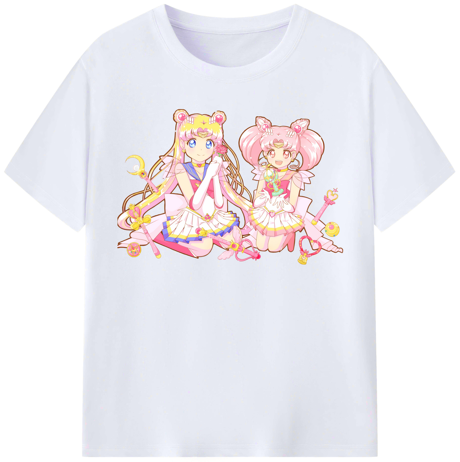 （画像用） 美少女戦士セーラームーン 月野 うさぎ つきの うさぎ Sailor Moon Tsukino Usagi レディースカジュアルプリントTシャツ（綿100％）