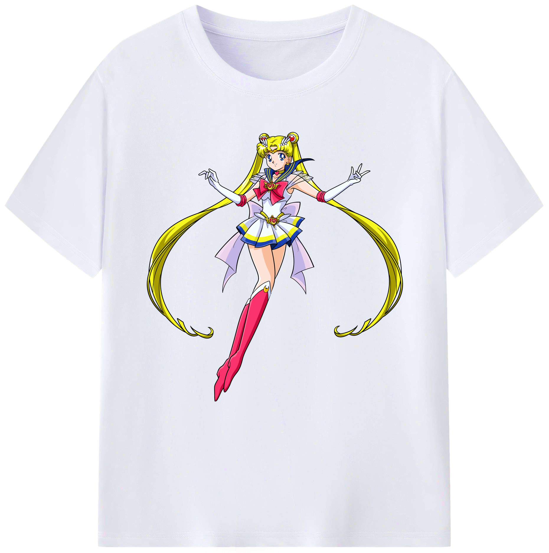 （画像用） 美少女戦士セーラームーン 月野 うさぎ つきの うさぎ Sailor Moon Tsukino Usagi レディースカジュアルプリントTシャツ（綿100％）