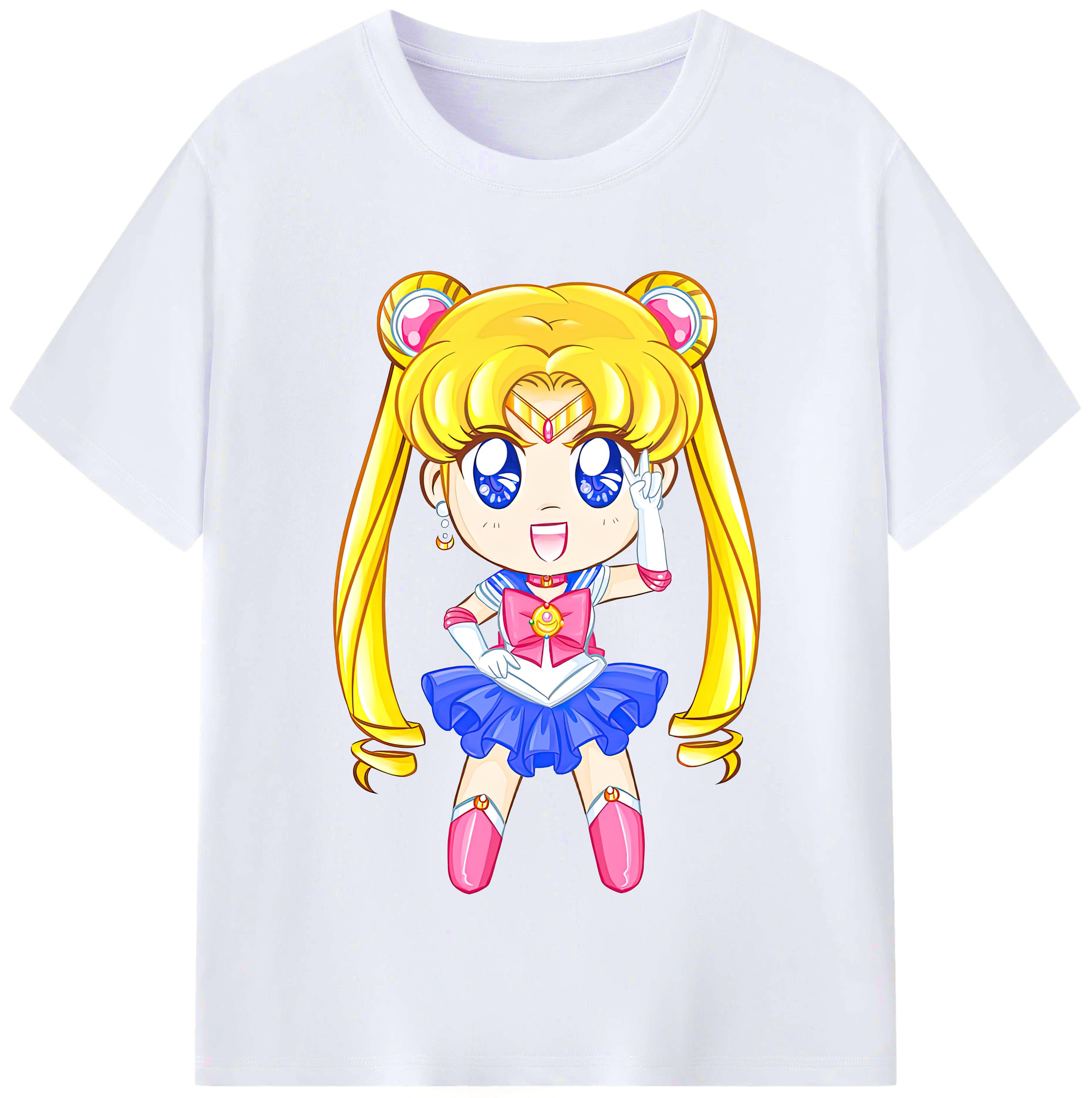 （画像用） 美少女戦士セーラームーン 月野 うさぎ つきの うさぎ Sailor Moon Tsukino Usagi レディースカジュアルプリントTシャツ（綿100％）