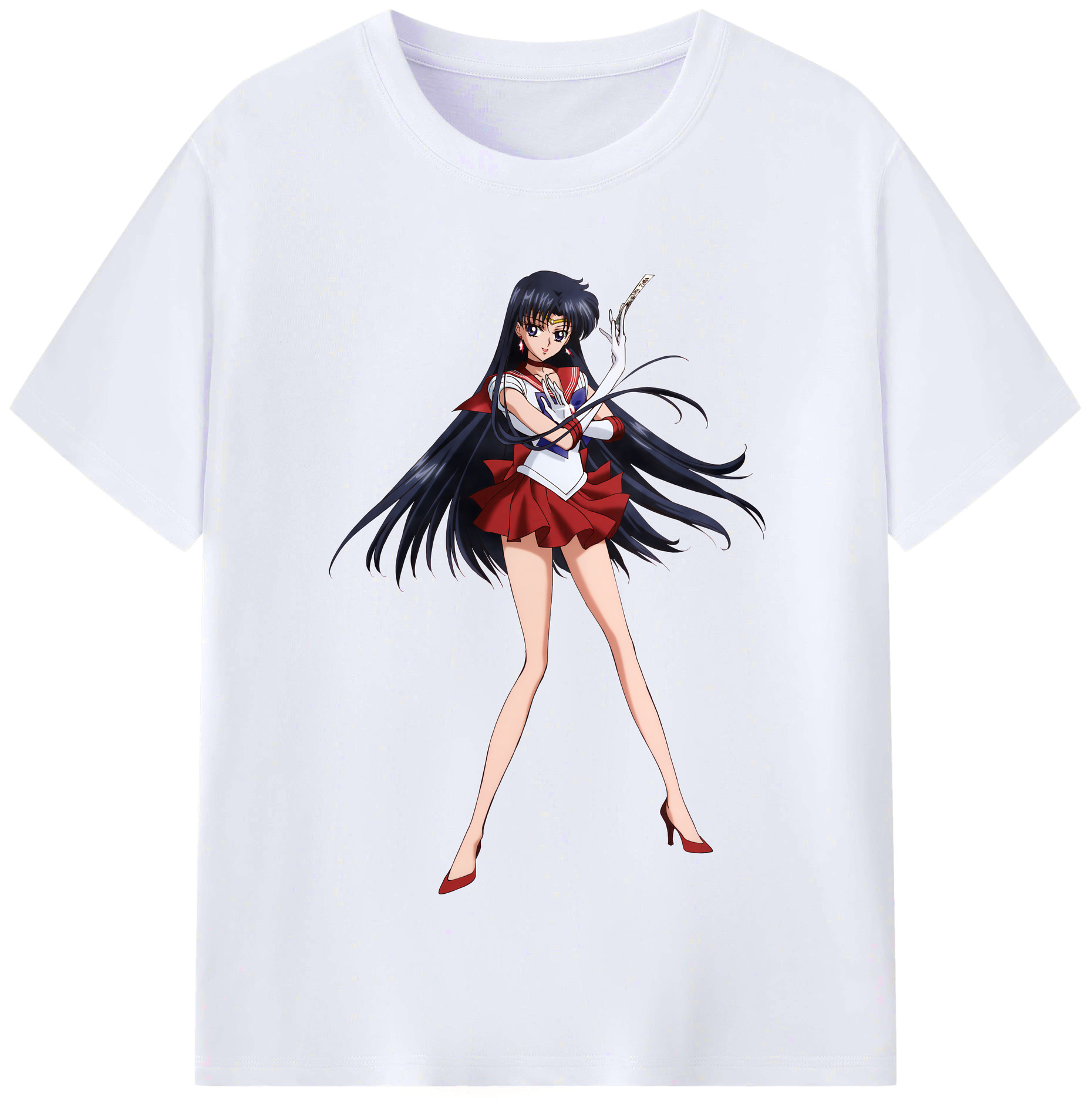 （画像用） 美少女戦士セーラームーン 火野レイ ひの レイ Sailor Moon Hino Rei （セーラーマーズ,Sailor Mars） レディースカジュアルプリントTシャツ（綿100％）