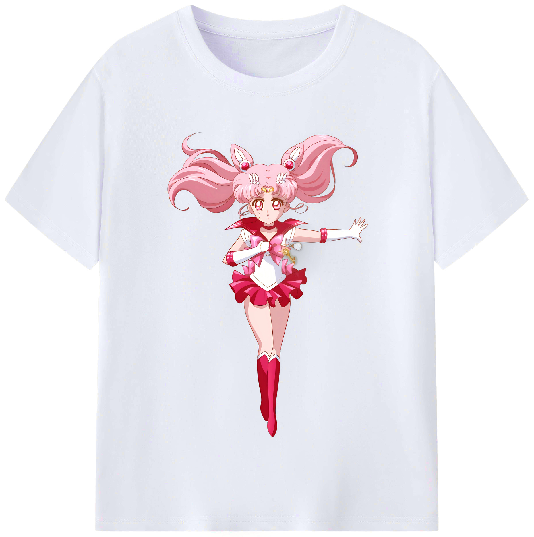（画像用） 美少女戦士セーラームーン ちびうさ Sailor Moon Chibiusa Tsukino Usagi Small Lady Serenity レディースカジュアルプリントTシャツ（綿100％）