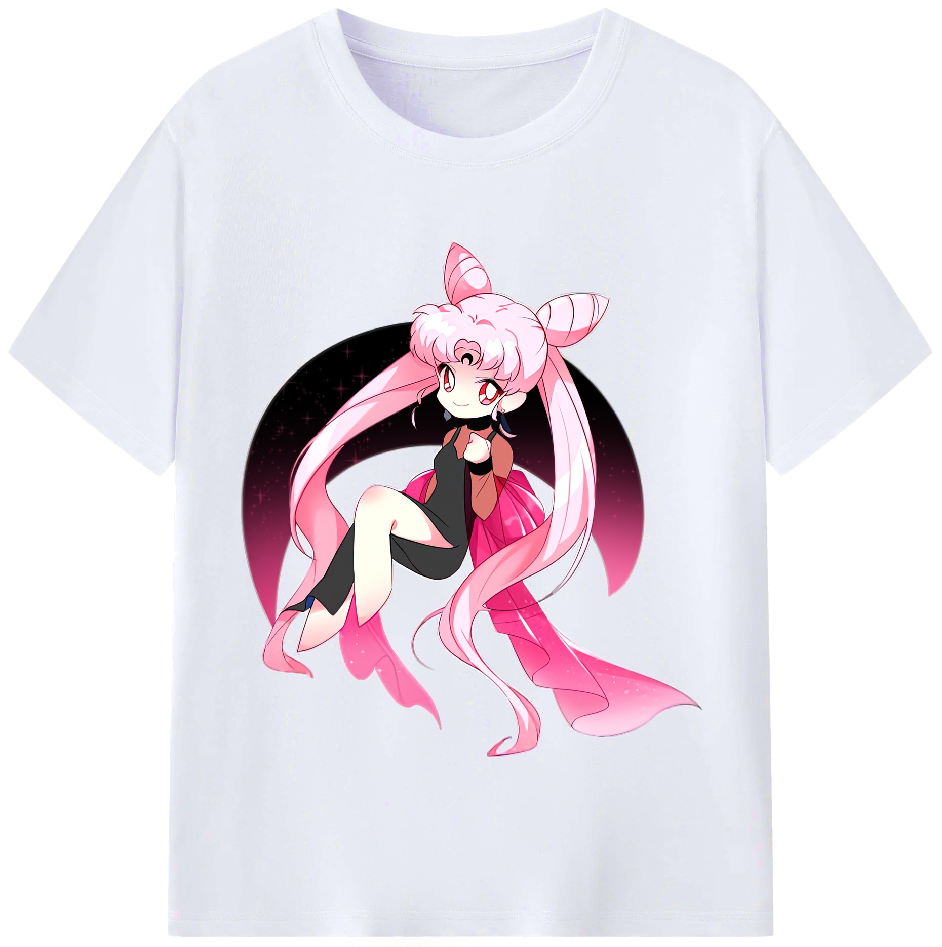 （画像用） 美少女戦士セーラームーン ちびうさ Sailor Moon Chibiusa Tsukino Usagi Small Lady Serenity レディースカジュアルプリントTシャツ（綿100％）