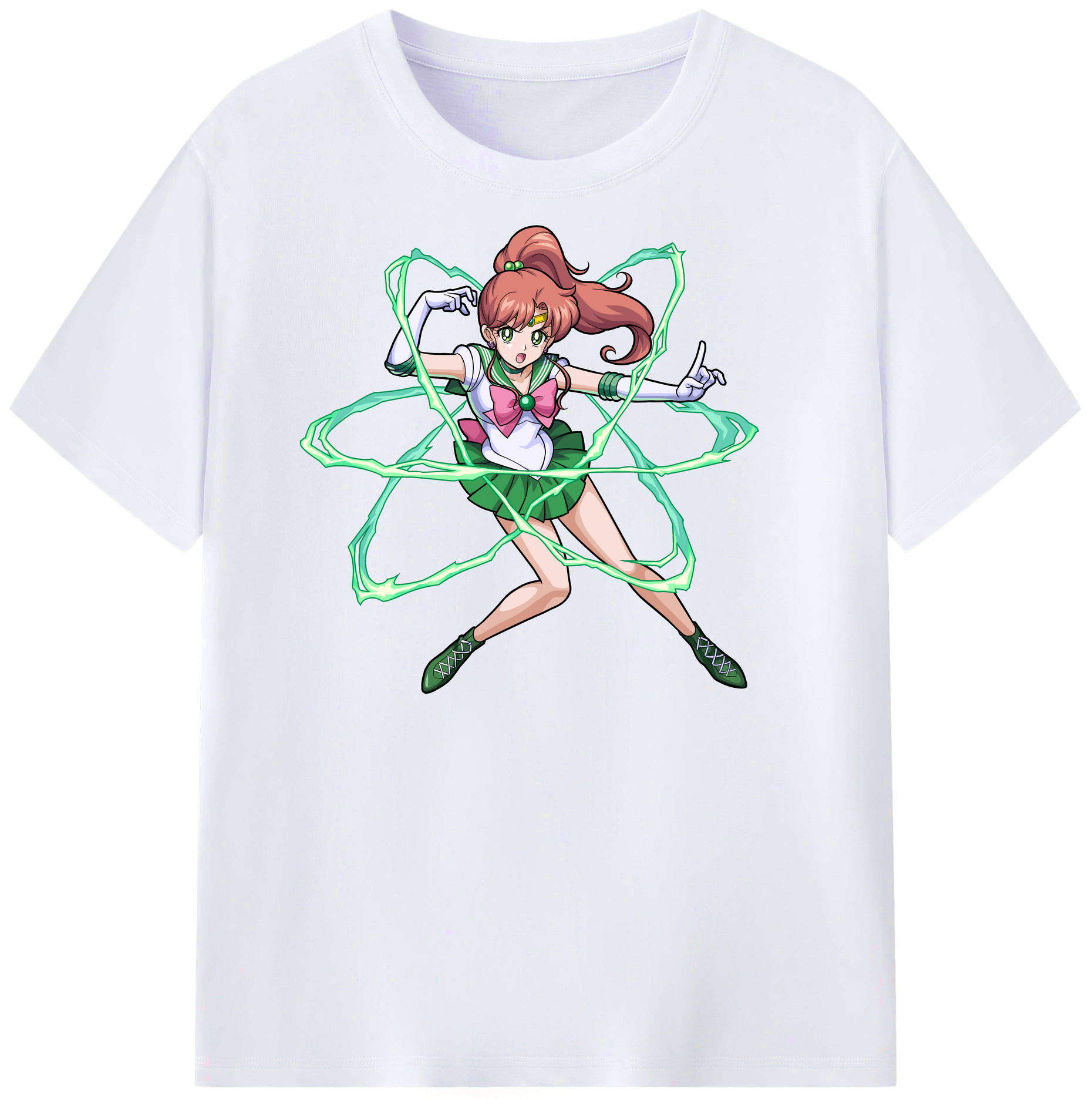 （画像用） 美少女戦士セーラームーン 木野 まこと きの まこと Sailor Moon Kino Makoto （セーラージュピター；Sailor Jupiter） レディースカジュアルプリントTシャツ（綿100％）