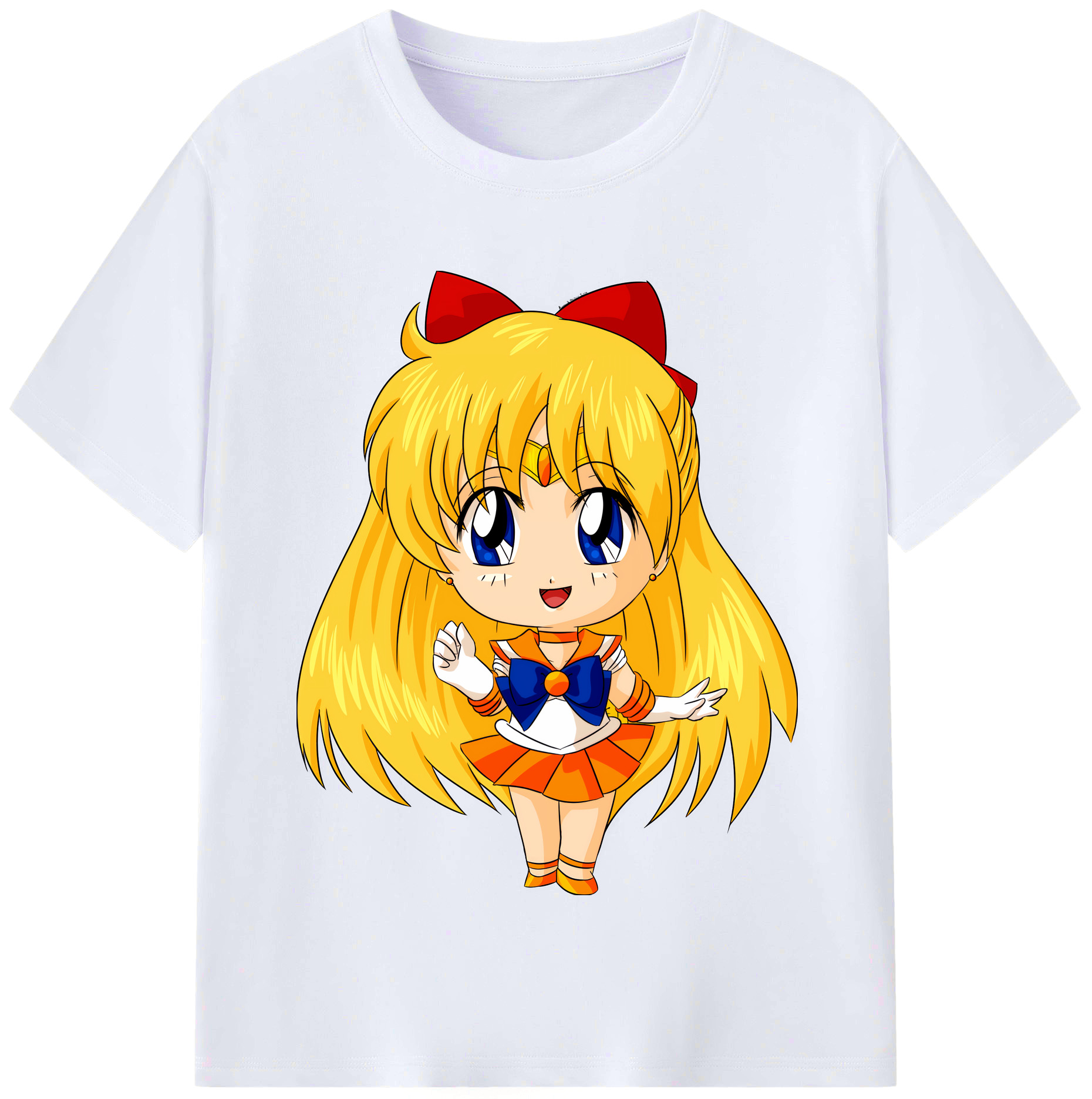 （画像用） 美少女戦士セーラームーン 愛野 美奈子 あいの みなこ Sailor Moon Aino Minako レディースカジュアルプリントTシャツ（綿100％）