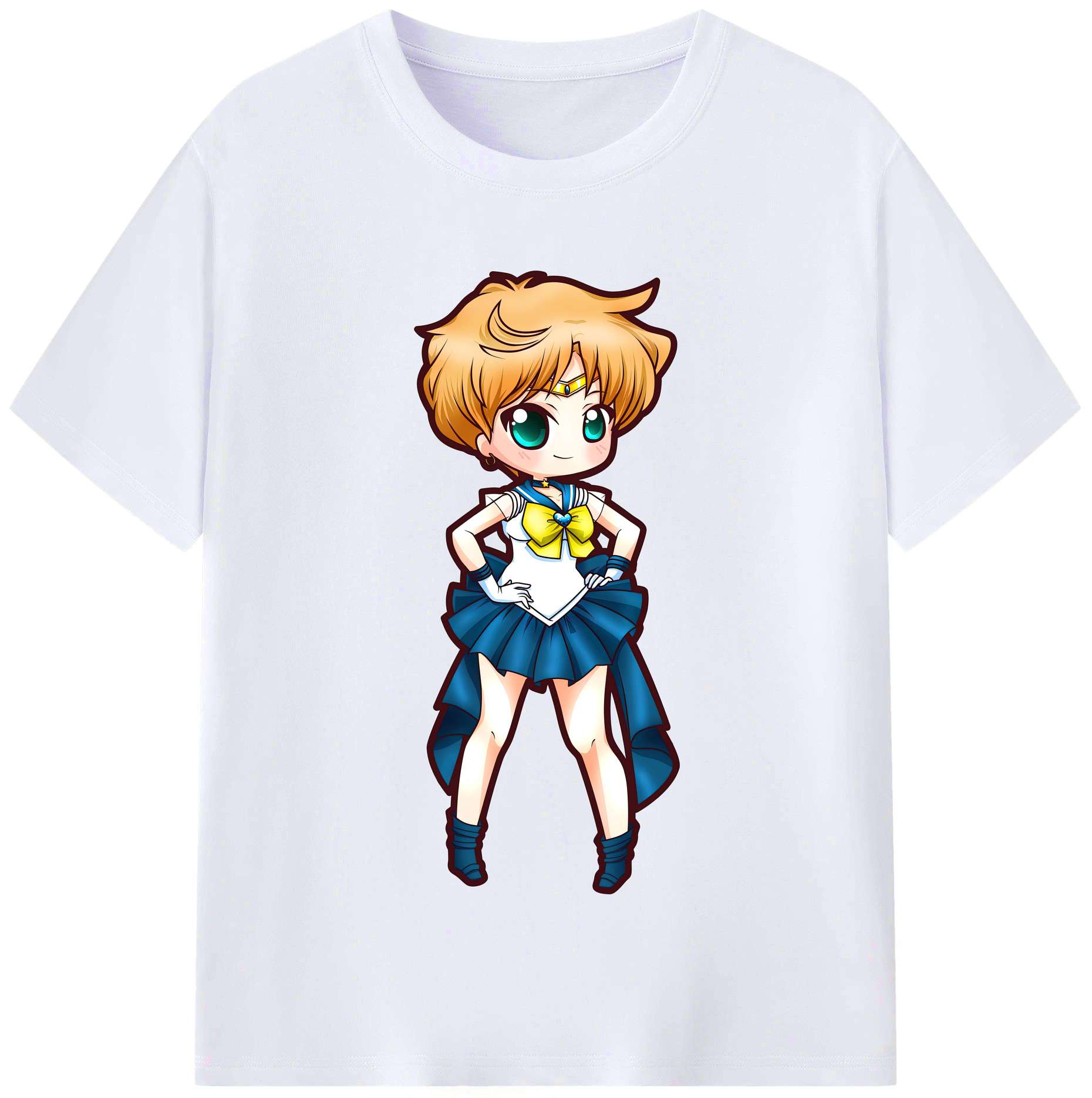 （画像用） 美少女戦士セーラームーン 天王はるか Sailor Moon Tenoh Haruka レディースカジュアルプリントTシャツ（綿100％）