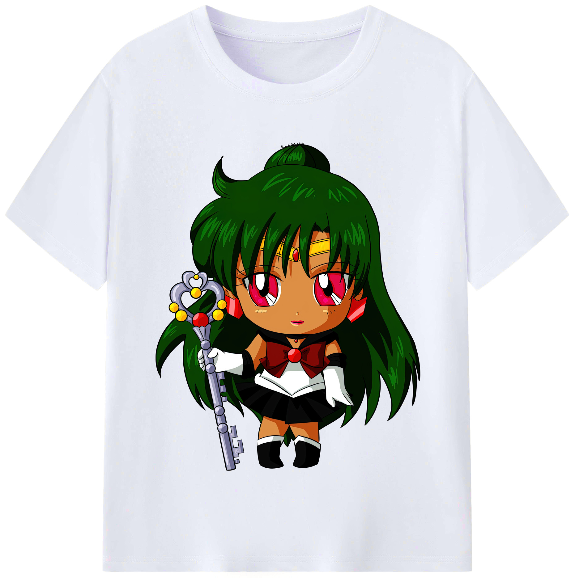 （画像用） 美少女戦士セーラームーン 冥王せつな Sailor Moon Meiou Setsuna レディースカジュアルプリントTシャツ（綿100％）