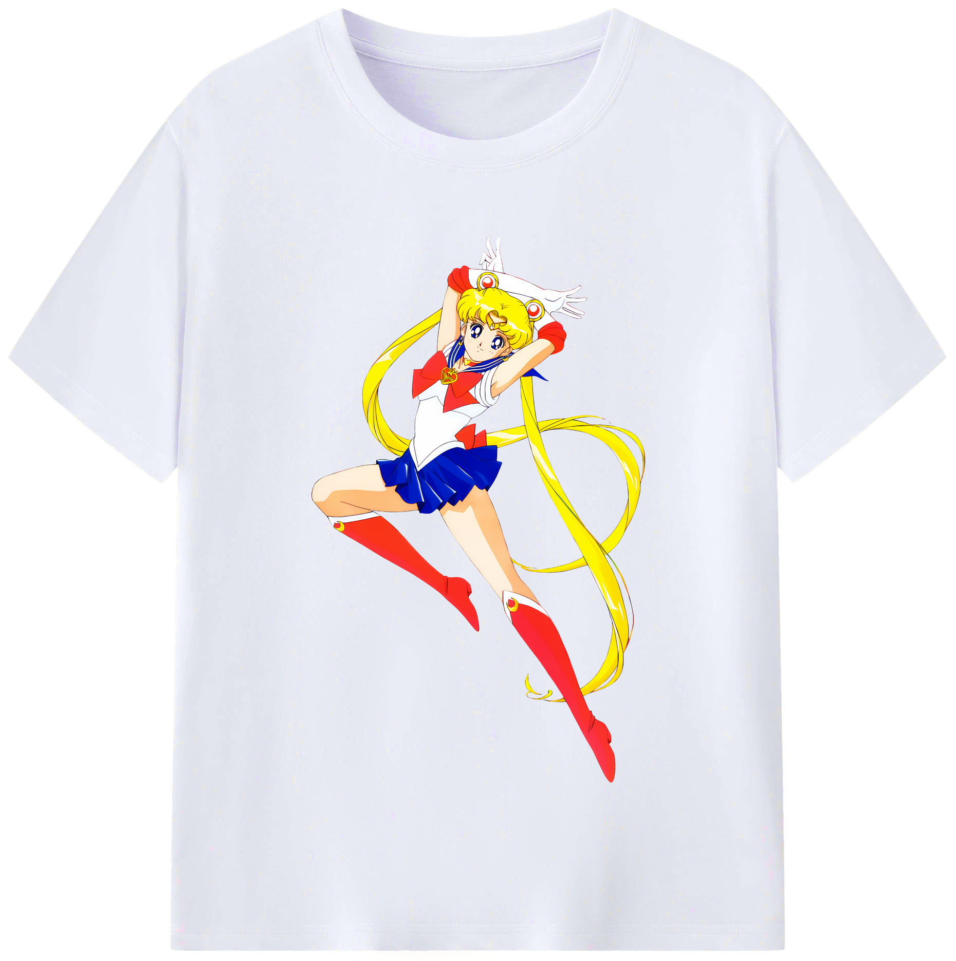 （画像用） 美少女戦士セーラームーン 月野 うさぎ つきの うさぎ Sailor Moon Tsukino Usagi レディースカジュアルプリントTシャツ（綿100％）