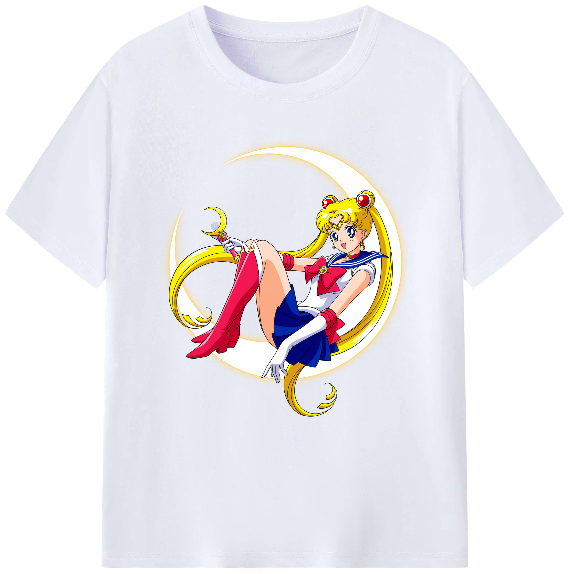 （画像用） 美少女戦士セーラームーン 月野 うさぎ つきの うさぎ Sailor Moon Tsukino Usagi レディースカジュアルプリントTシャツ（綿100％）