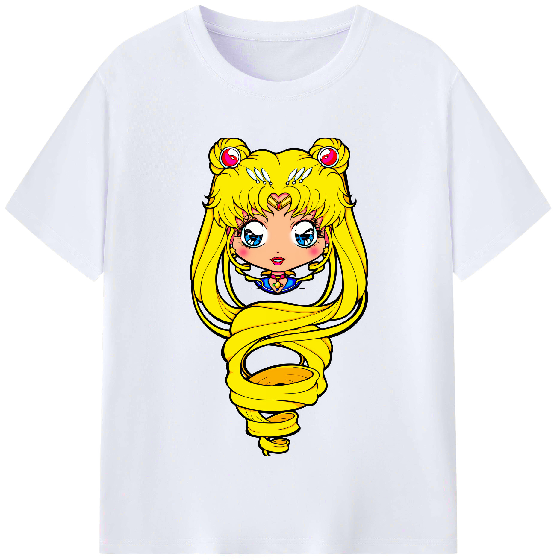 （画像用） 美少女戦士セーラームーン 月野 うさぎ つきの うさぎ Sailor Moon Tsukino Usagi レディースカジュアルプリントTシャツ（綿100％）