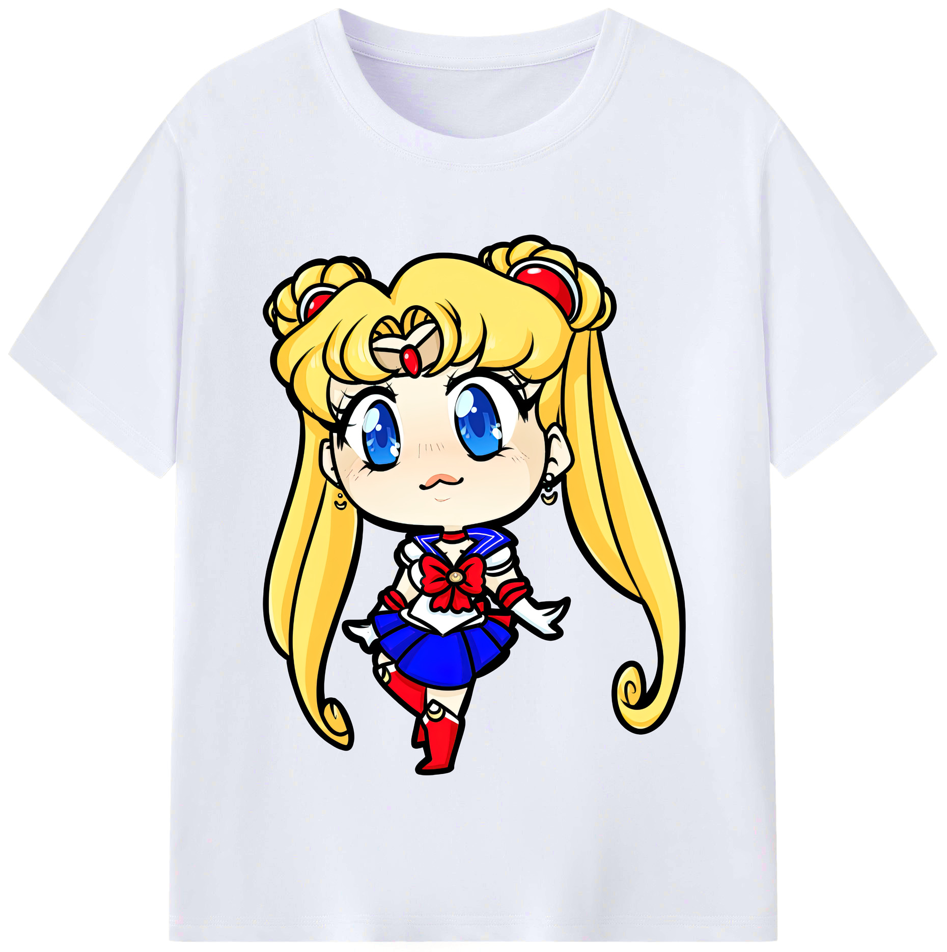 （画像用） 美少女戦士セーラームーン 月野 うさぎ つきの うさぎ Sailor Moon Tsukino Usagi レディースカジュアルプリントTシャツ（綿100％）