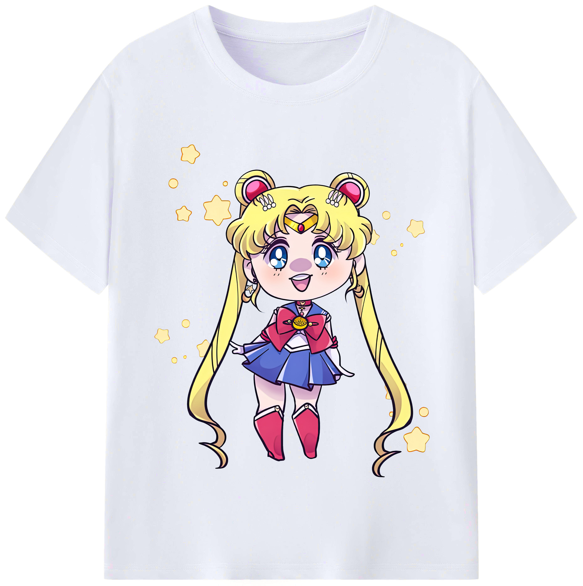 （画像用） 美少女戦士セーラームーン 月野 うさぎ つきの うさぎ Sailor Moon Tsukino Usagi レディースカジュアルプリントTシャツ（綿100％）