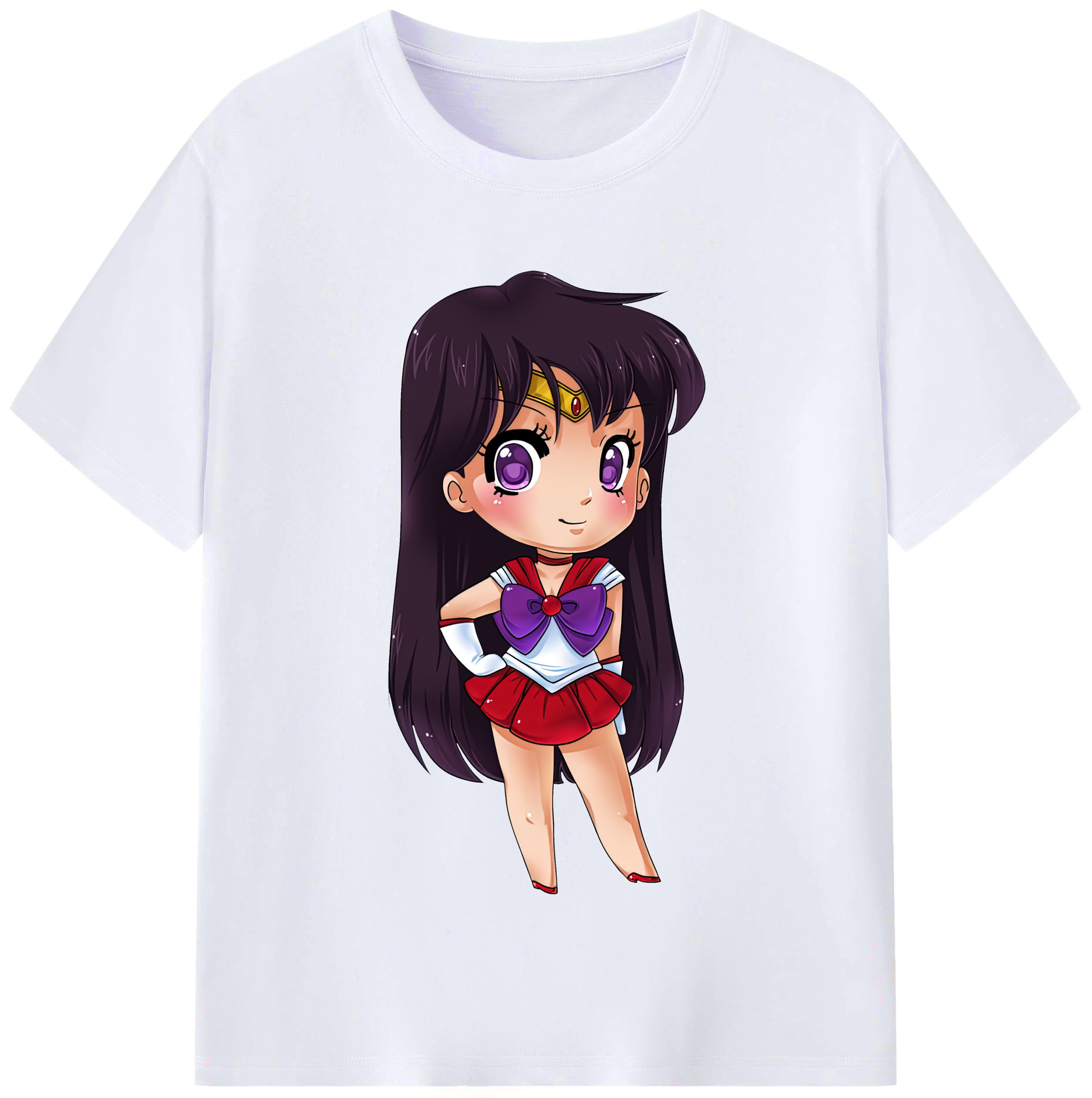 （画像用） 美少女戦士セーラームーン 火野レイ ひの レイ Sailor Moon Hino Rei （セーラーマーズ,Sailor Mars） レディースカジュアルプリントTシャツ（綿100％）