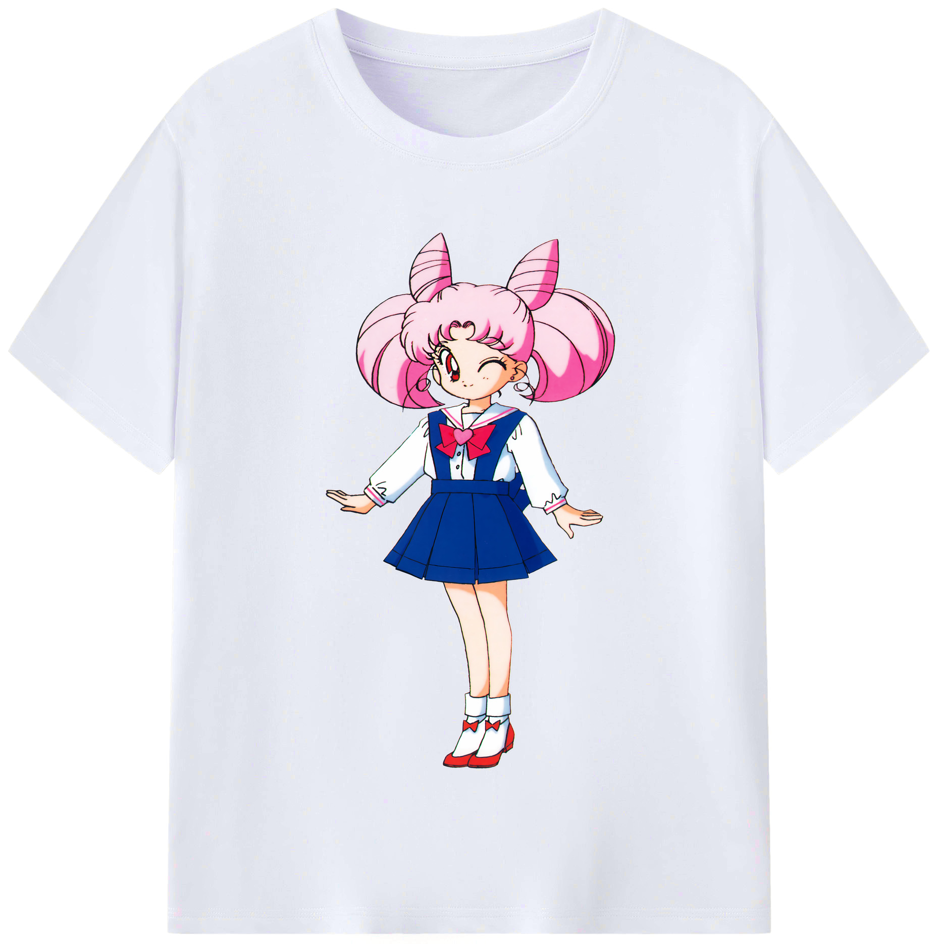 （画像用） 美少女戦士セーラームーン ちびうさ Sailor Moon Chibiusa Tsukino Usagi Small Lady Serenity レディースカジュアルプリントTシャツ（綿100％）