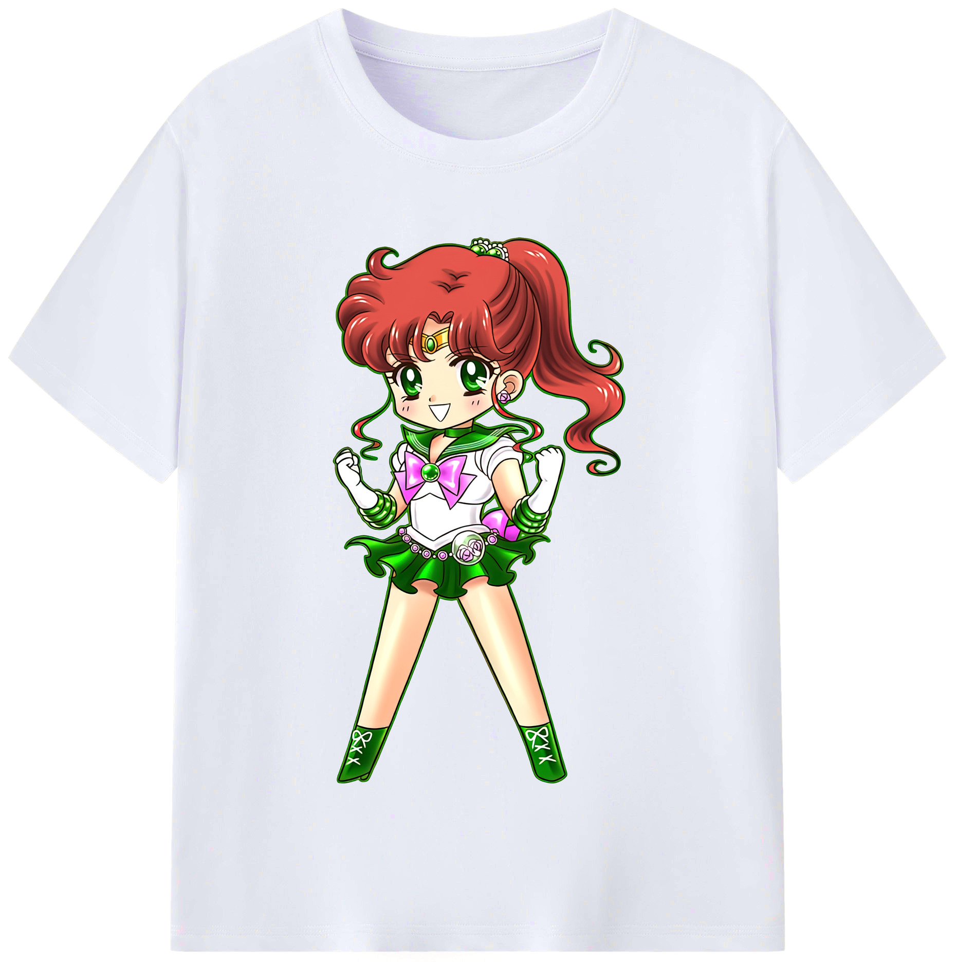 （画像用） 美少女戦士セーラームーン 木野 まこと きの まこと Sailor Moon Kino Makoto （セーラージュピター；Sailor Jupiter） レディースカジュアルプリントTシャツ（綿100％）