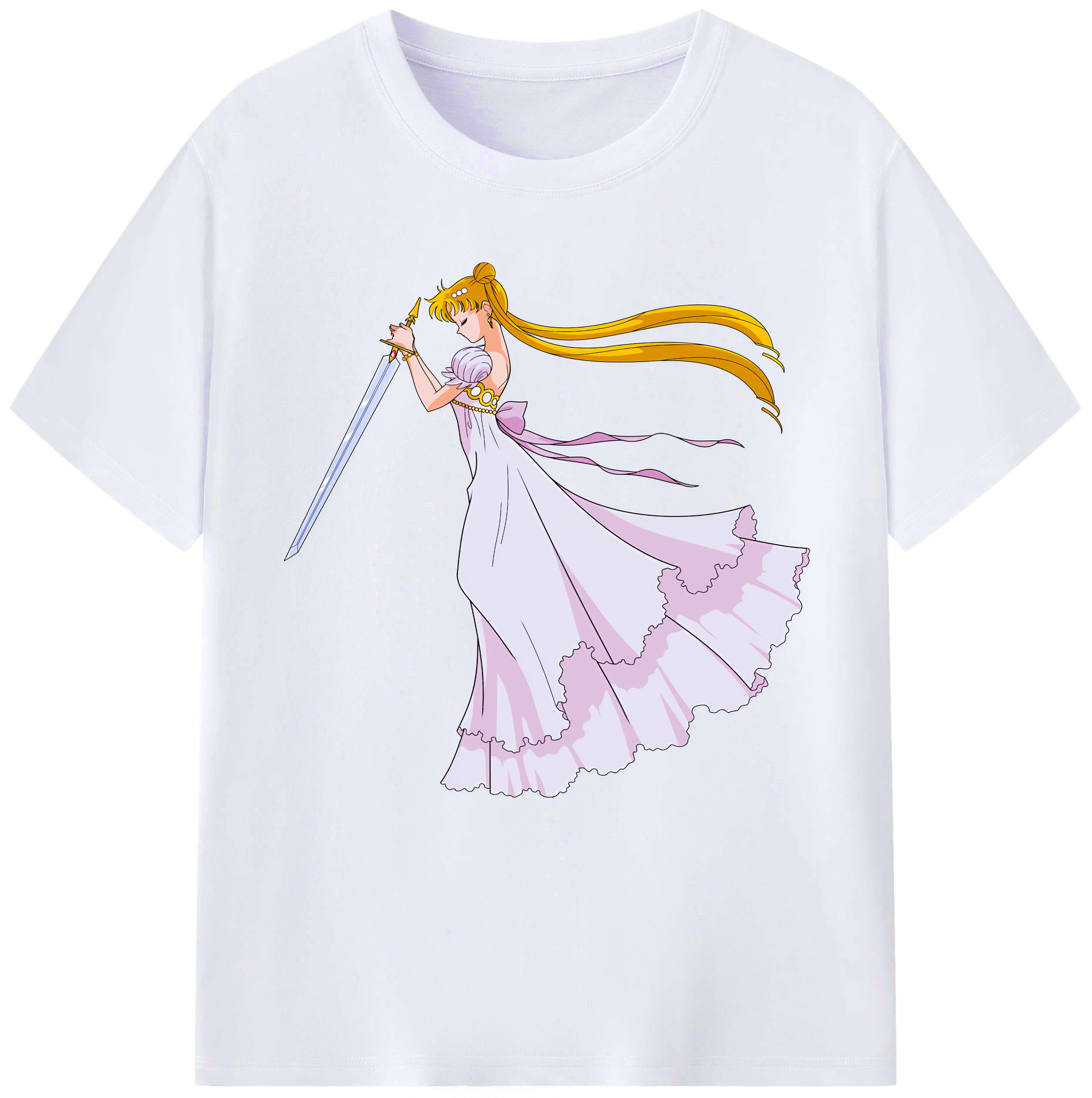 （画像用） 美少女戦士セーラームーン 愛野 美奈子 あいの みなこ Sailor Moon Aino Minako レディースカジュアルプリントTシャツ（綿100％）