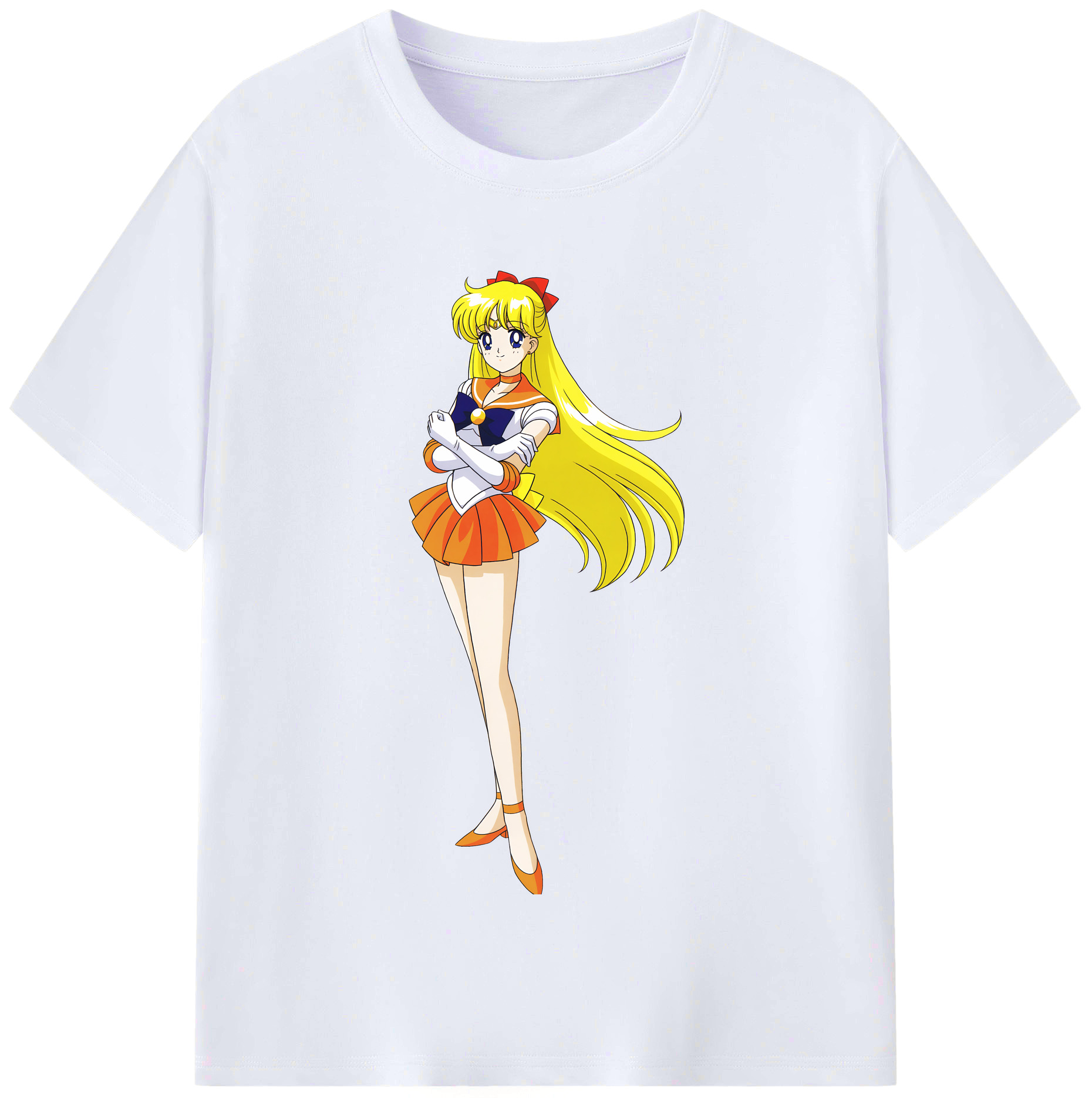 （画像用） 美少女戦士セーラームーン 愛野 美奈子 あいの みなこ Sailor Moon Aino Minako レディースカジュアルプリントTシャツ（綿100％）
