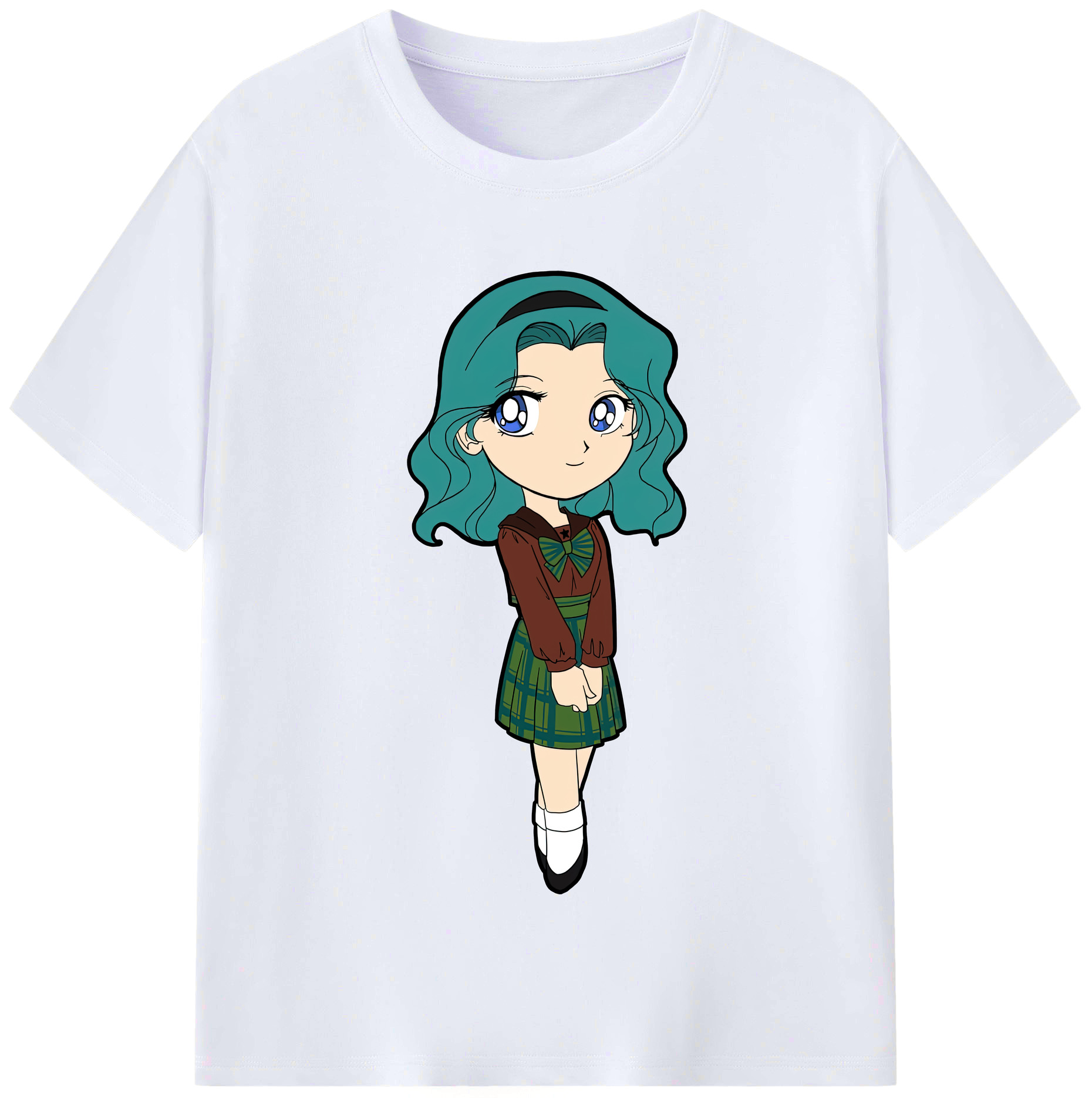 （画像用） 美少女戦士セーラームーン 海王 みちる（かいおう みちる） Sailor Moon Kaiou Michiru レディースカジュアルプリントTシャツ（綿100％）