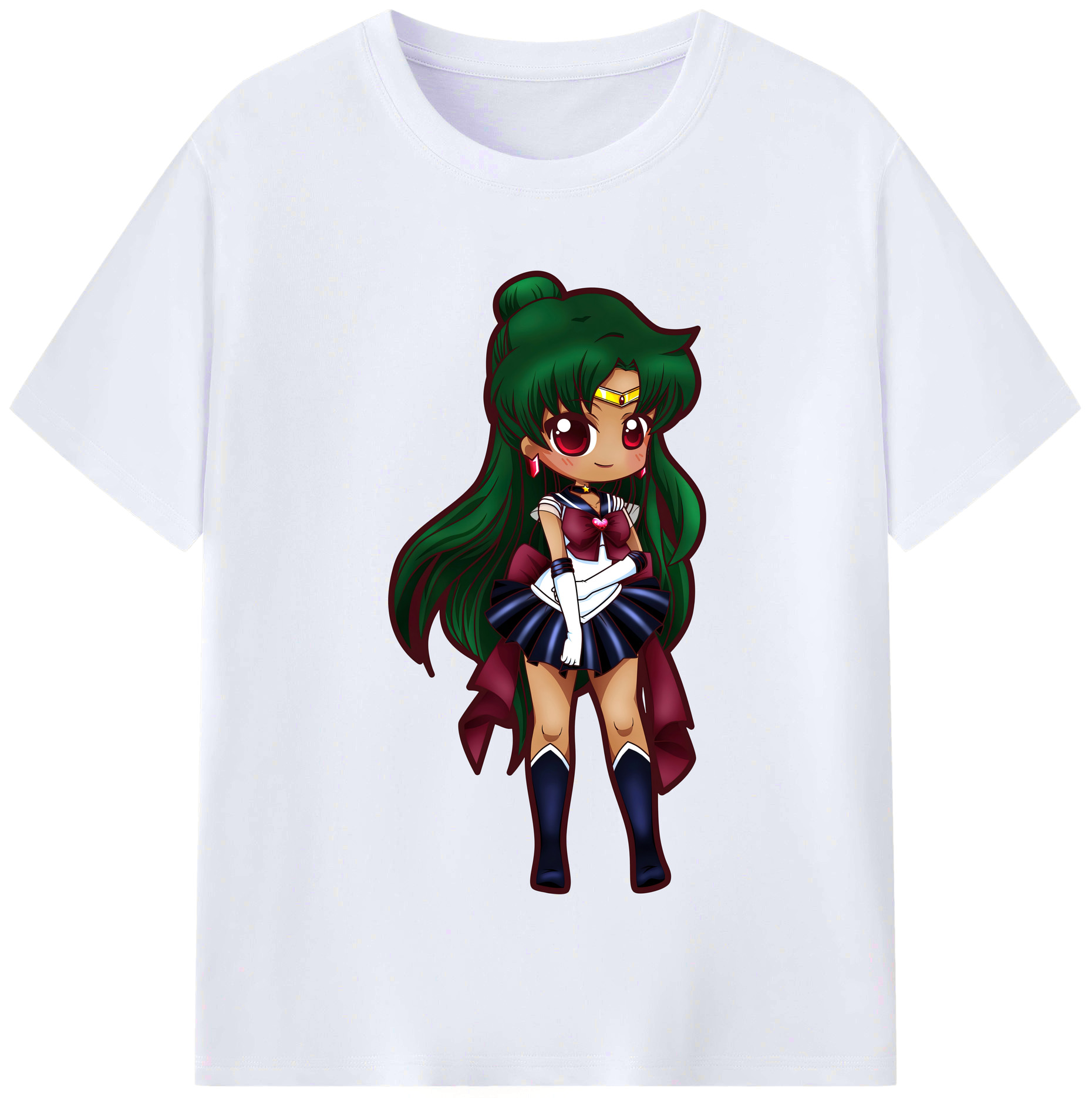 （画像用） 美少女戦士セーラームーン 冥王せつな Sailor Moon Meiou Setsuna レディースカジュアルプリントTシャツ（綿100％）