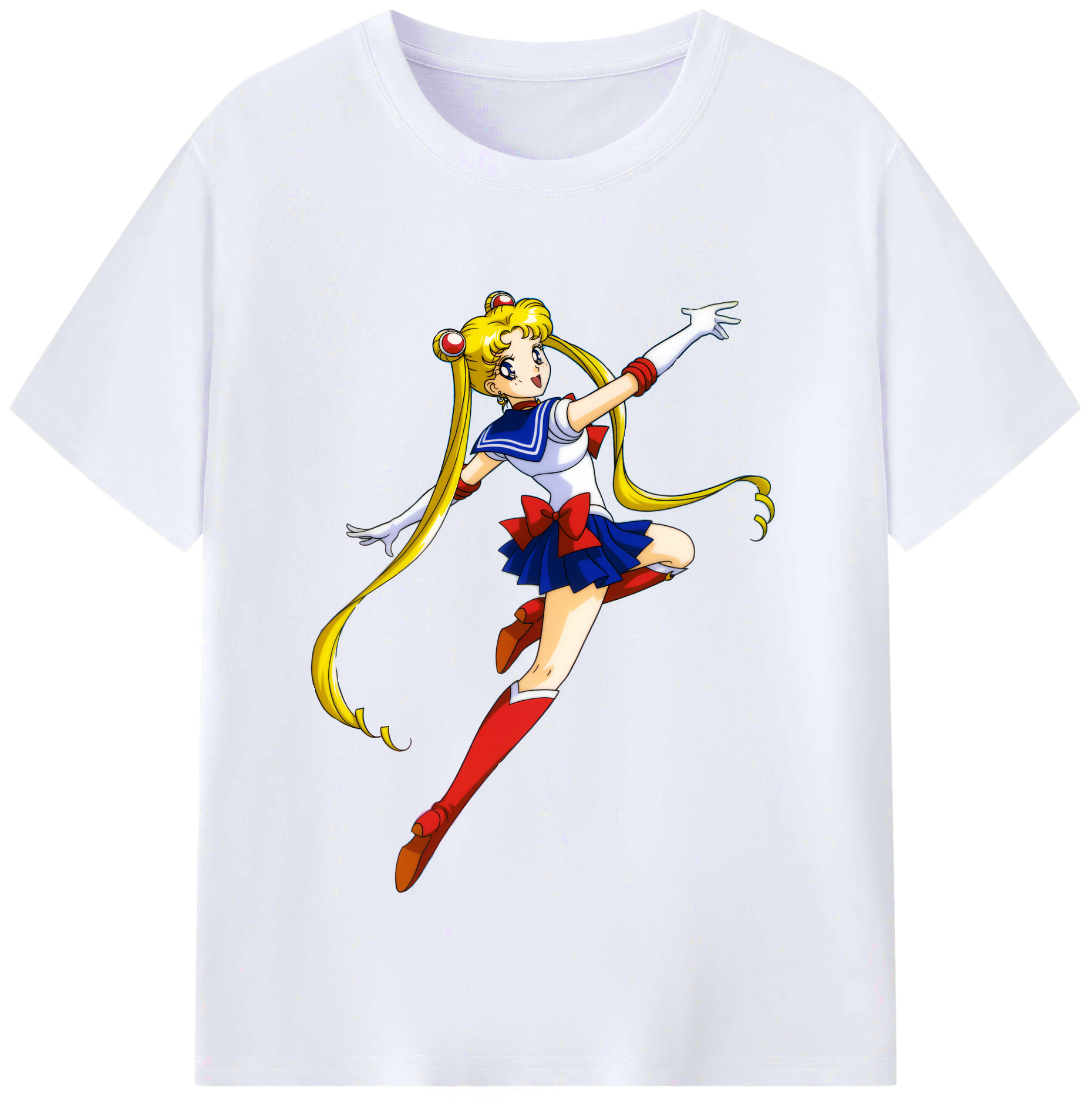 （画像用） 美少女戦士セーラームーン 月野 うさぎ つきの うさぎ Sailor Moon Tsukino Usagi レディースカジュアルプリントTシャツ（綿100％）