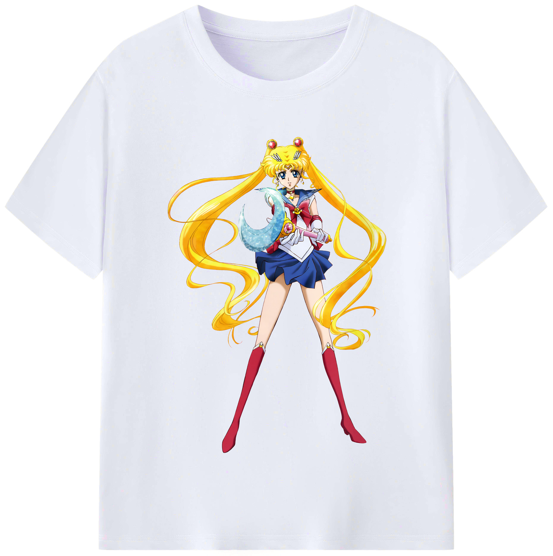 （画像用） 美少女戦士セーラームーン 月野 うさぎ つきの うさぎ Sailor Moon Tsukino Usagi レディースカジュアルプリントTシャツ（綿100％）