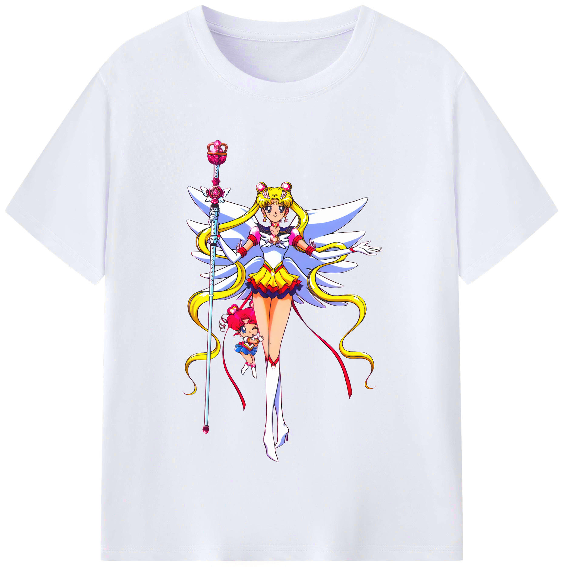 （画像用） 美少女戦士セーラームーン 月野 うさぎ つきの うさぎ Sailor Moon Tsukino Usagi レディースカジュアルプリントTシャツ（綿100％）