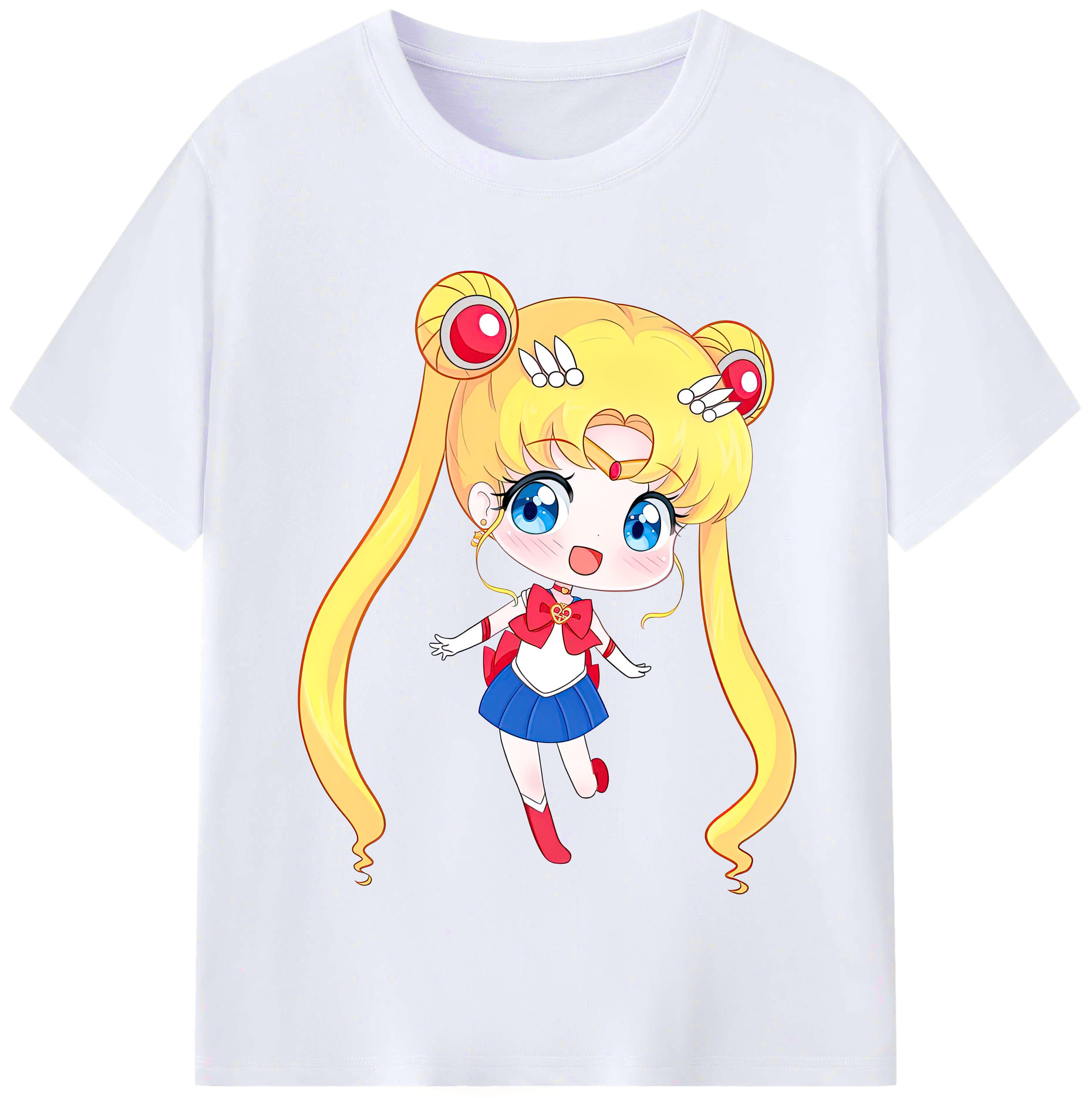 （画像用） 美少女戦士セーラームーン 月野 うさぎ つきの うさぎ Sailor Moon Tsukino Usagi レディースカジュアルプリントTシャツ（綿100％）
