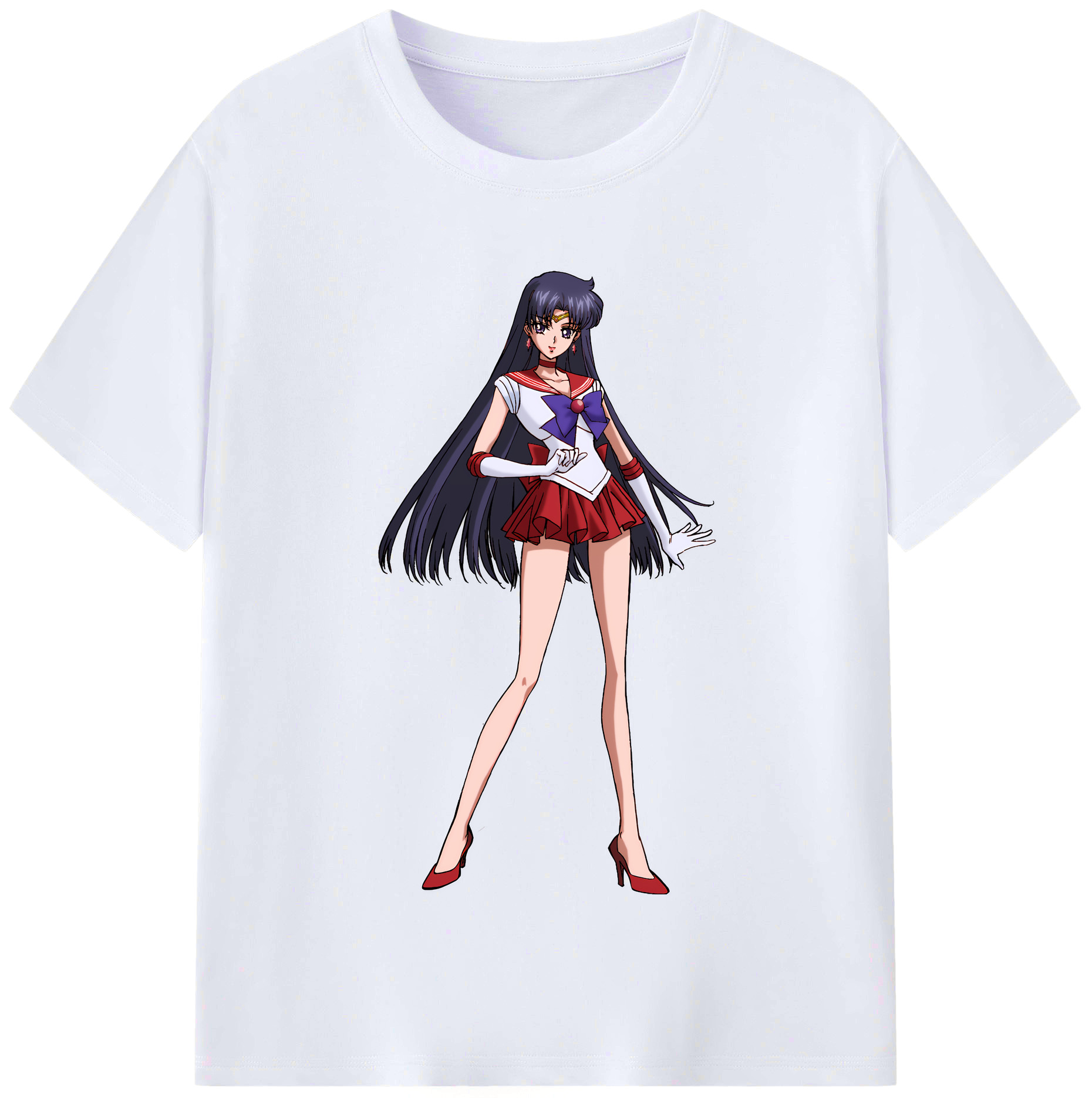 （画像用） 美少女戦士セーラームーン 火野レイ ひの レイ Sailor Moon Hino Rei （セーラーマーズ,Sailor Mars） レディースカジュアルプリントTシャツ（綿100％）