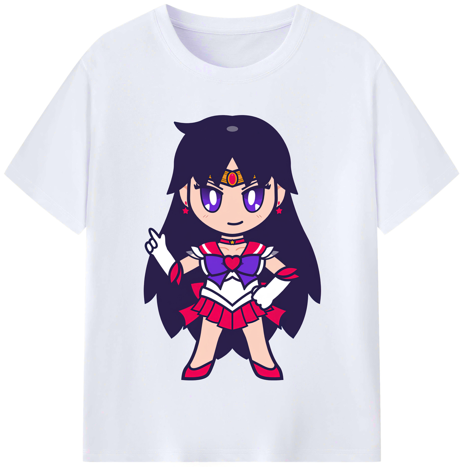 （画像用） 美少女戦士セーラームーン 火野レイ ひの レイ Sailor Moon Hino Rei （セーラーマーズ,Sailor Mars） レディースカジュアルプリントTシャツ（綿100％）