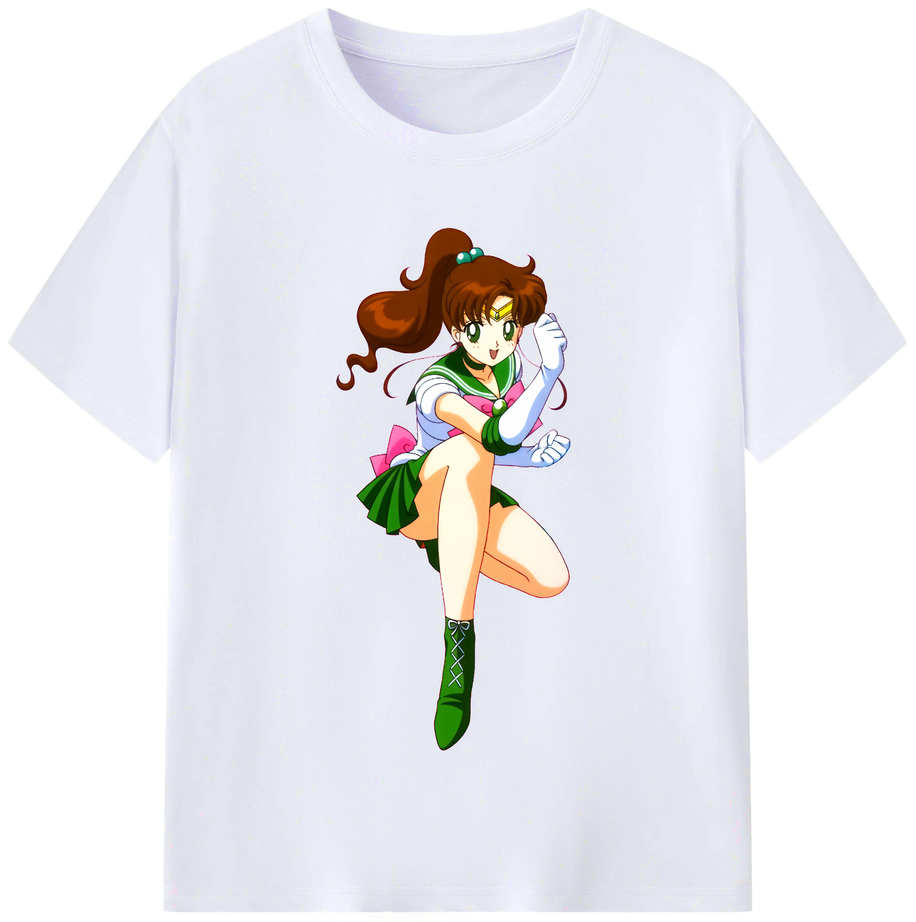 （画像用） 美少女戦士セーラームーン 木野 まこと きの まこと Sailor Moon Kino Makoto （セーラージュピター；Sailor Jupiter） レディースカジュアルプリントTシャツ（綿100％）