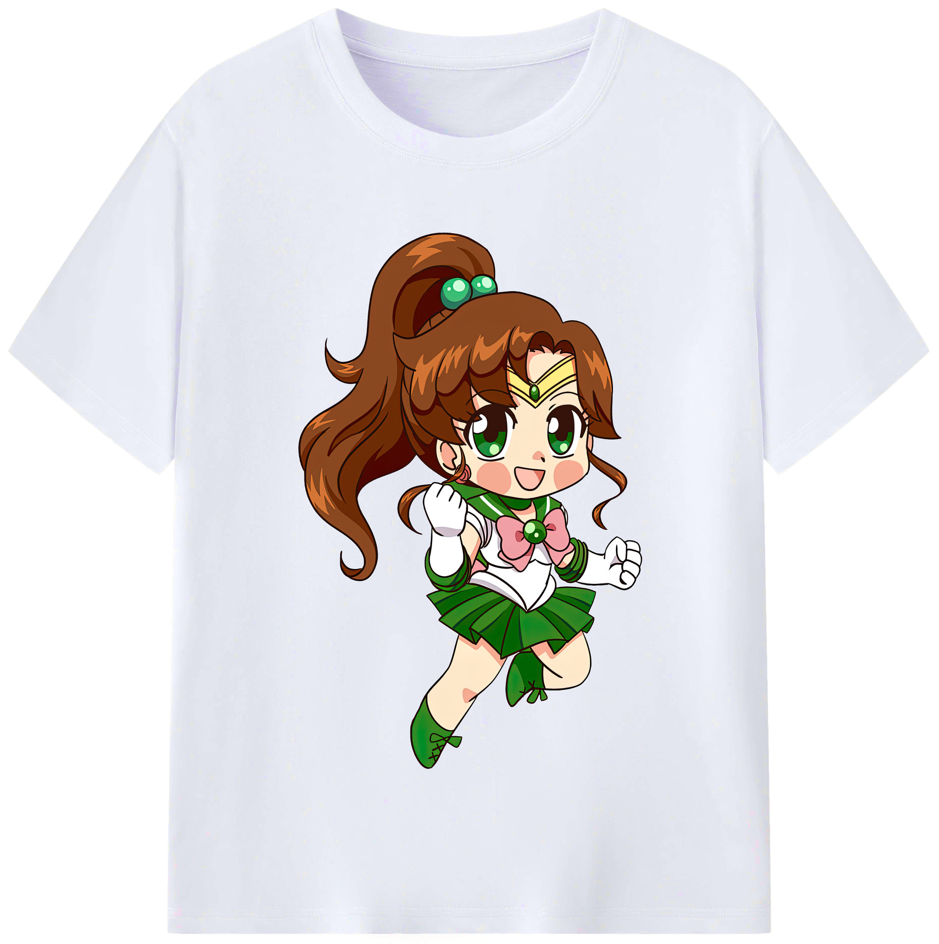 （画像用） 美少女戦士セーラームーン 木野 まこと きの まこと Sailor Moon Kino Makoto （セーラージュピター；Sailor Jupiter） レディースカジュアルプリントTシャツ（綿100％）