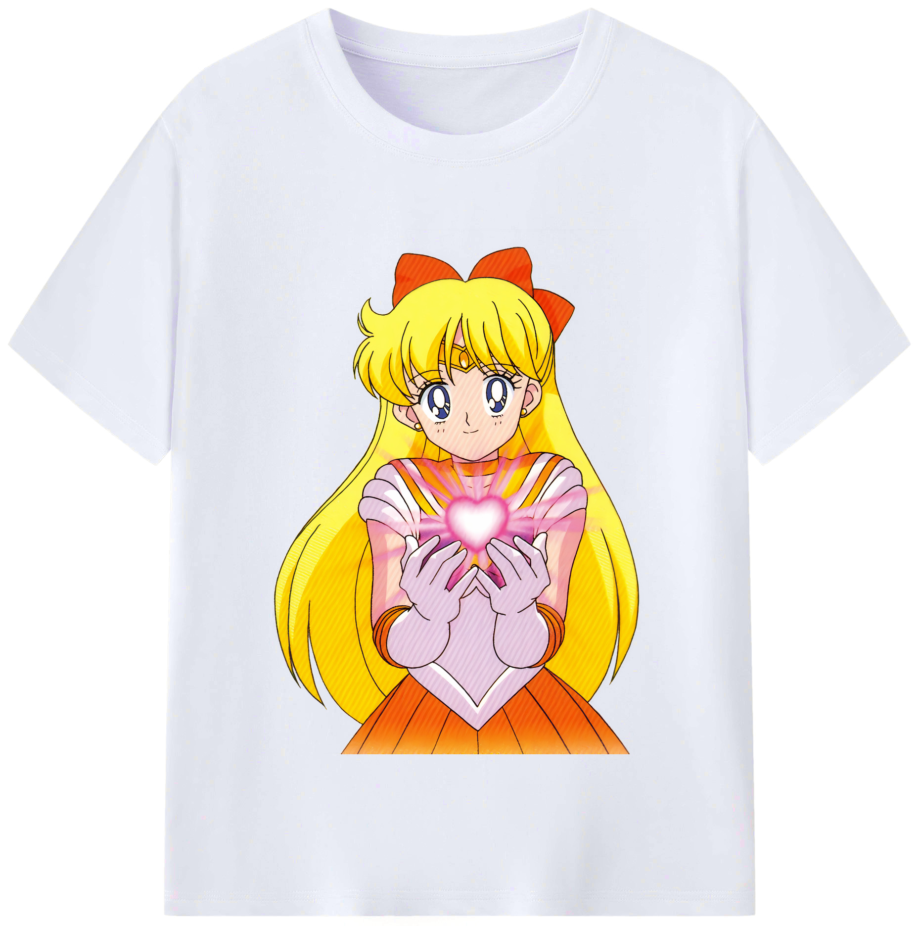 （画像用） 美少女戦士セーラームーン 愛野 美奈子 あいの みなこ Sailor Moon Aino Minako レディースカジュアルプリントTシャツ（綿100％）