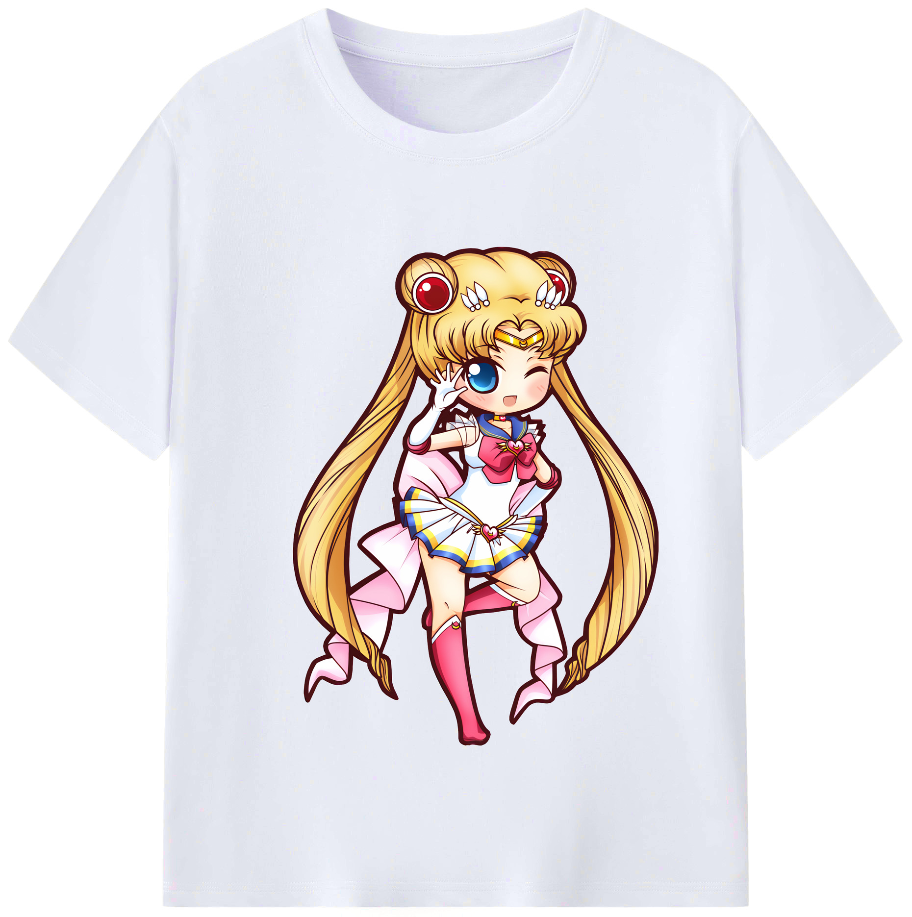 （画像用） 美少女戦士セーラームーン 月野 うさぎ つきの うさぎ Sailor Moon Tsukino Usagi レディースカジュアルプリントTシャツ（綿100％）
